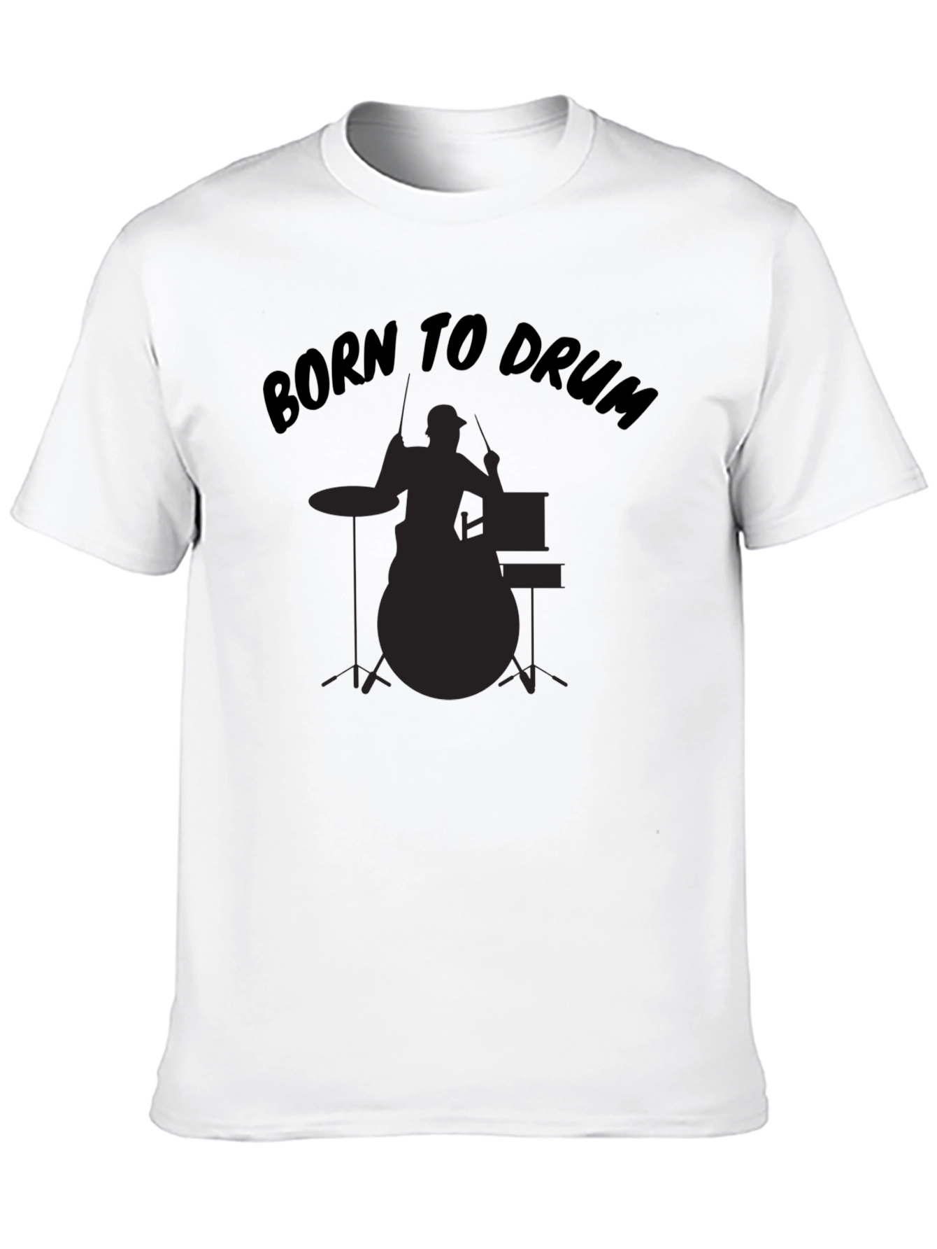 Black Born to Drum Black T-Shirt view 10