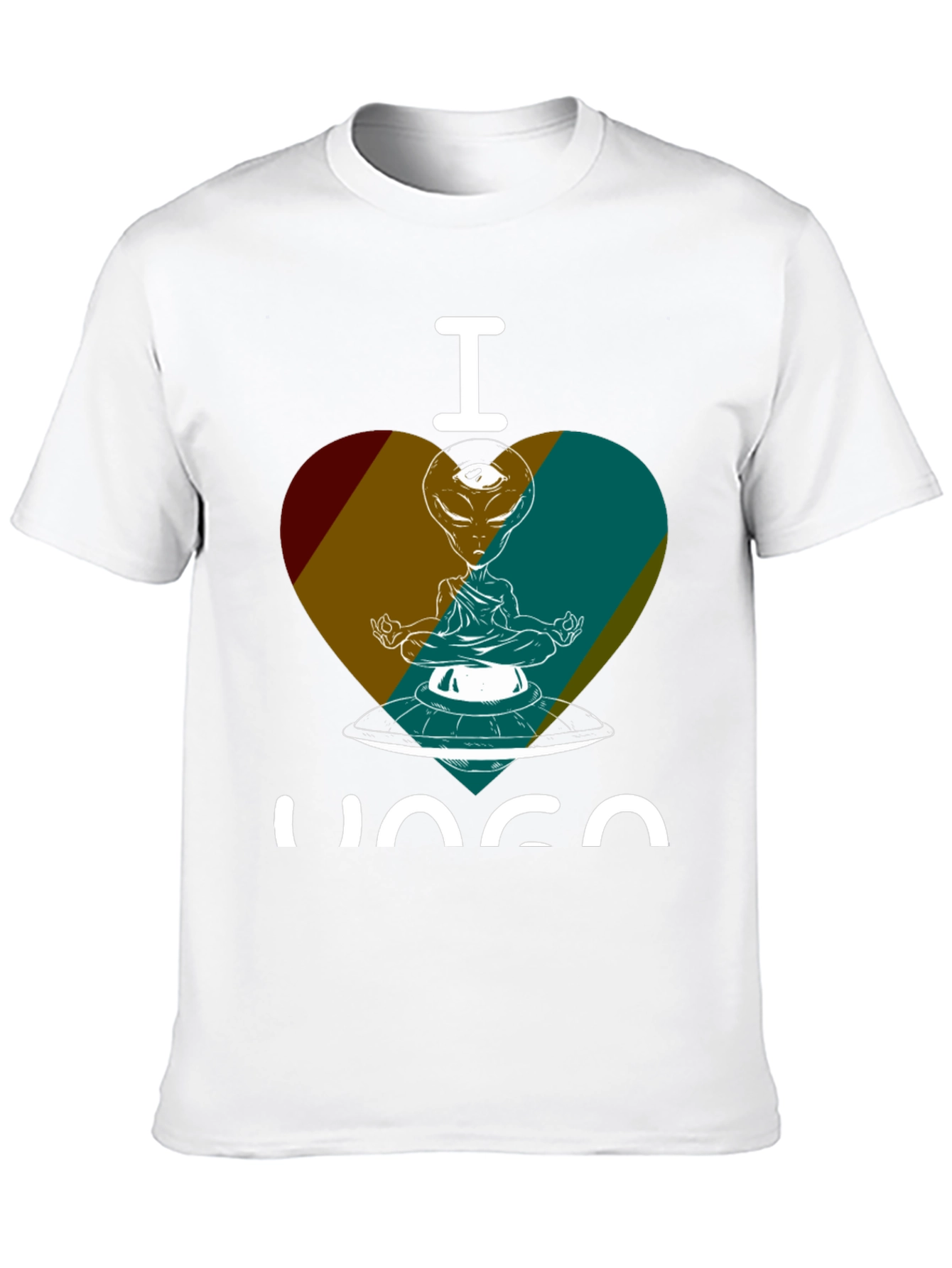 Black I Love Yoga Alien UFO Graphic Tee - Meditating in Space! view 10