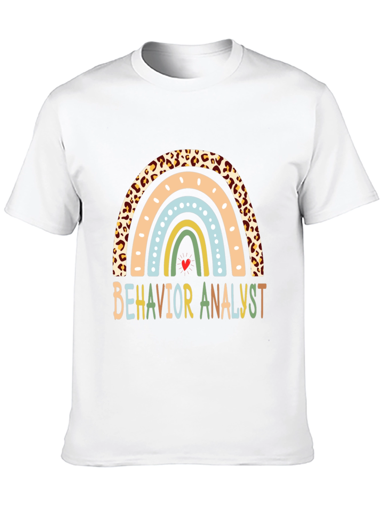 Black Behavior Analyst Rainbow Graphic Tee view 10