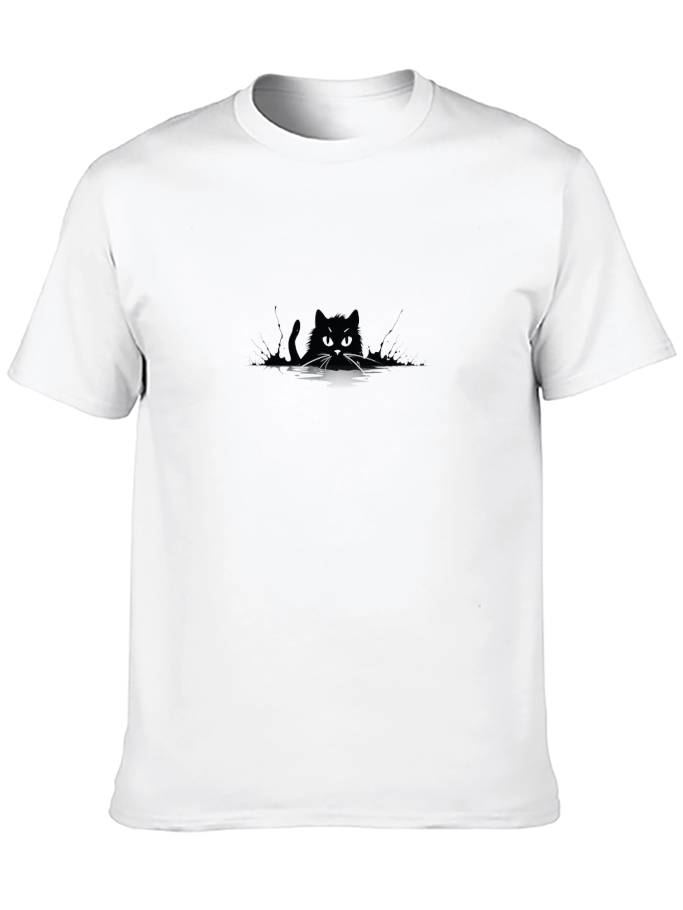 Black Black Cat Graphic Tee - Men's Crew Neck T-Shirt view 10