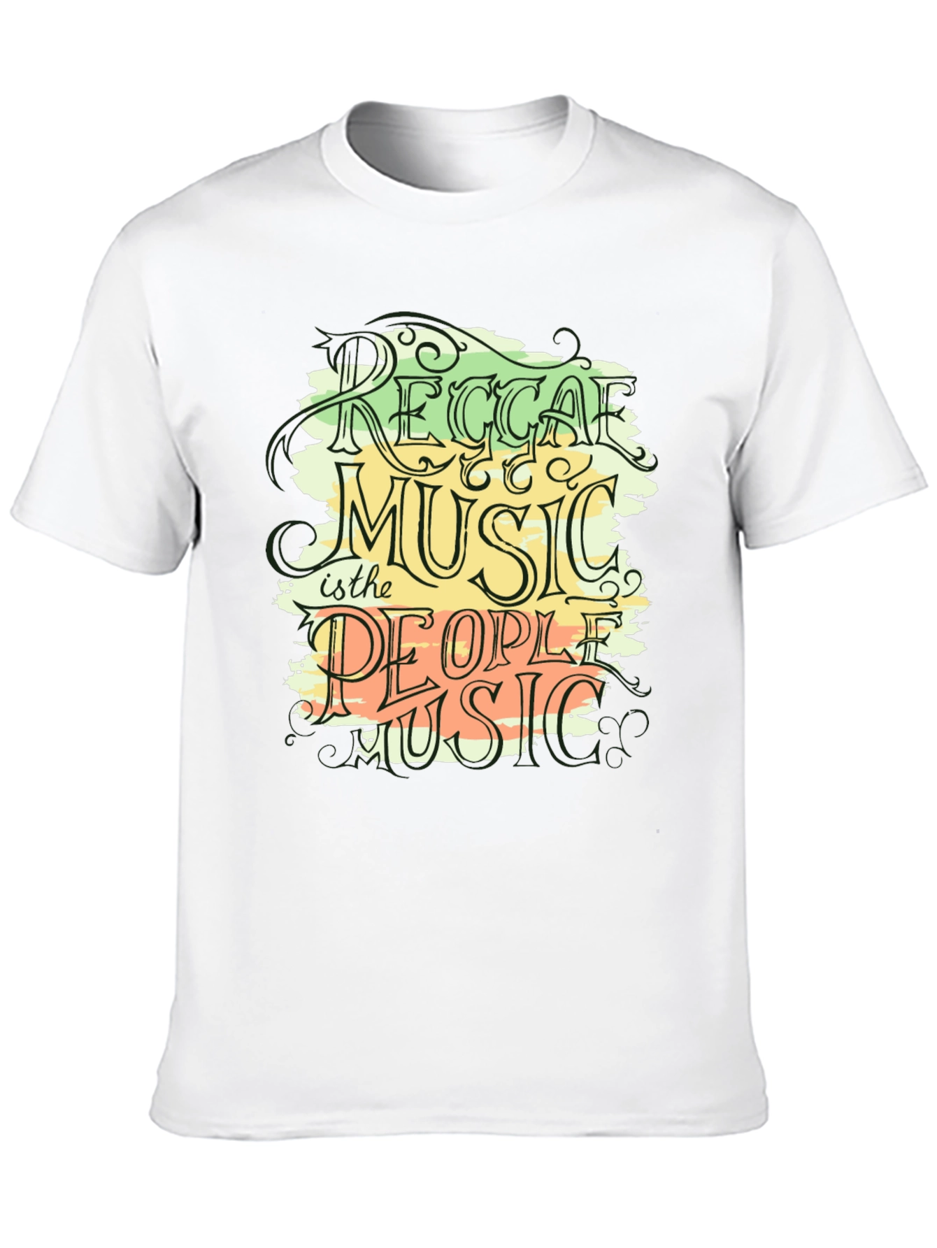 Black Reggae Music Graphic Black T-Shirt view 10
