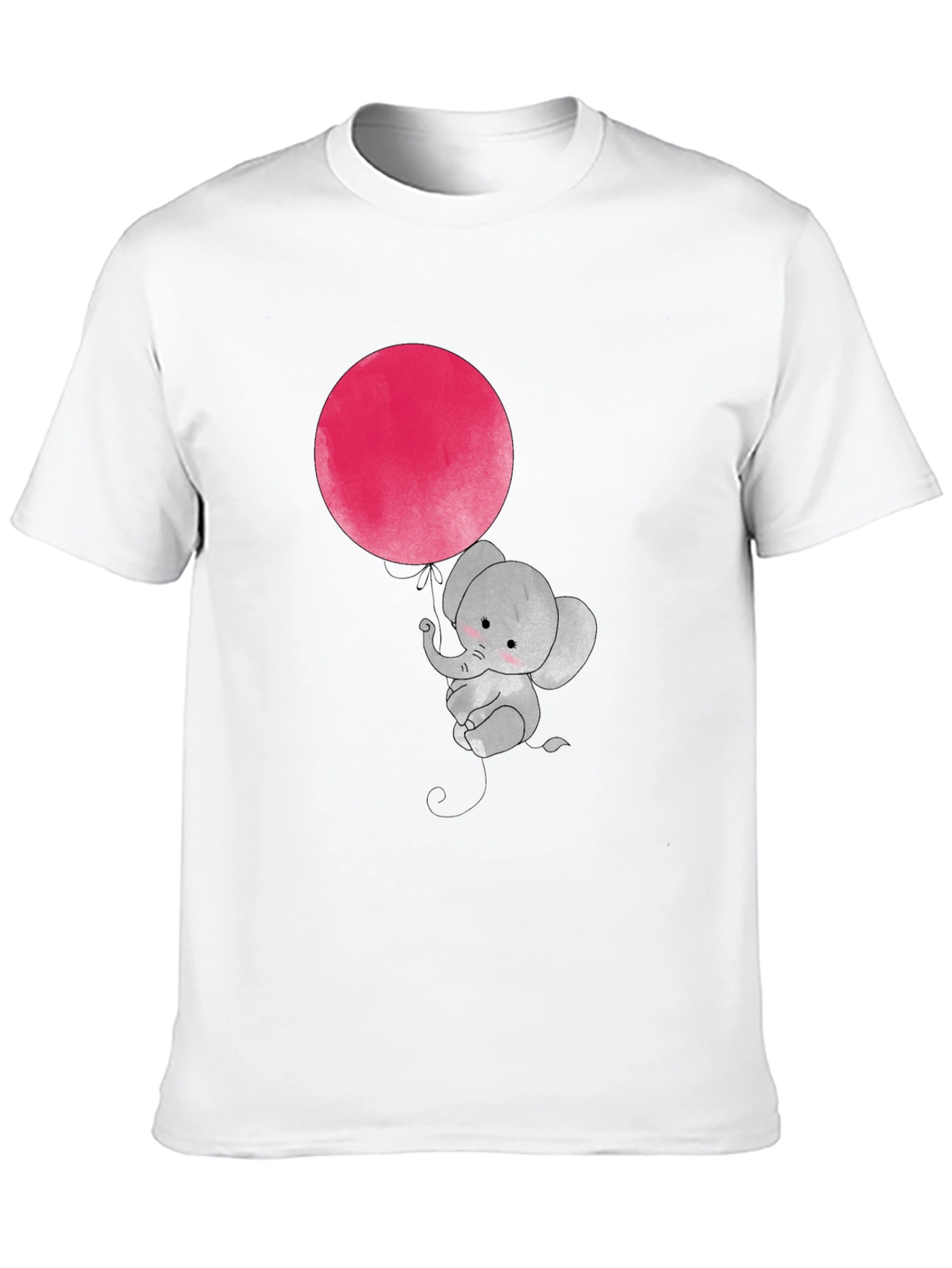 Black Cute Elephant with Balloon Graphic T-Shirt view 10