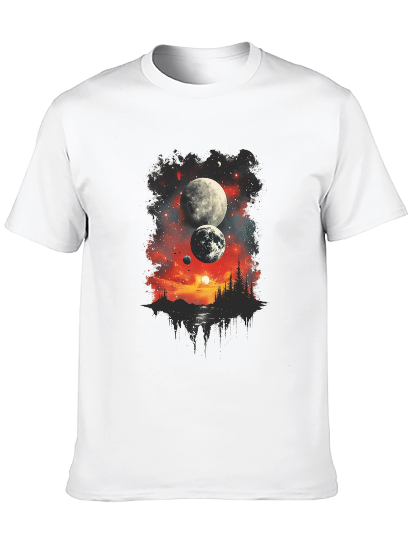 Black Cosmic Landscape Graphic Tee - Black T-Shirt view 10