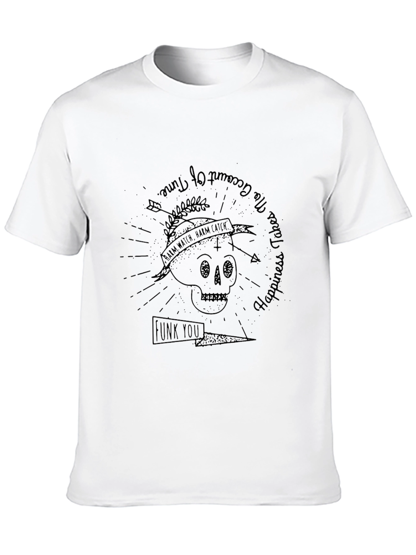 Black Graphic Print Skull T-Shirt view 10