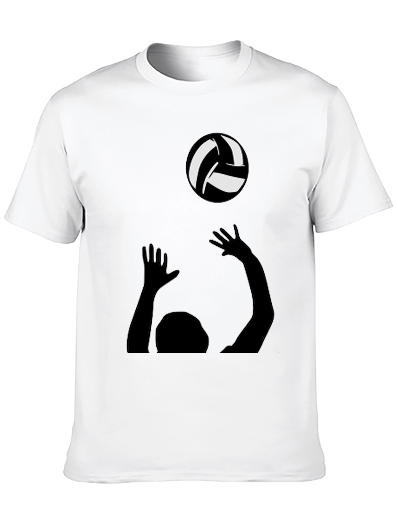 Black Volleyball Player Graphic Tee - Black Cotton Shirt view 10