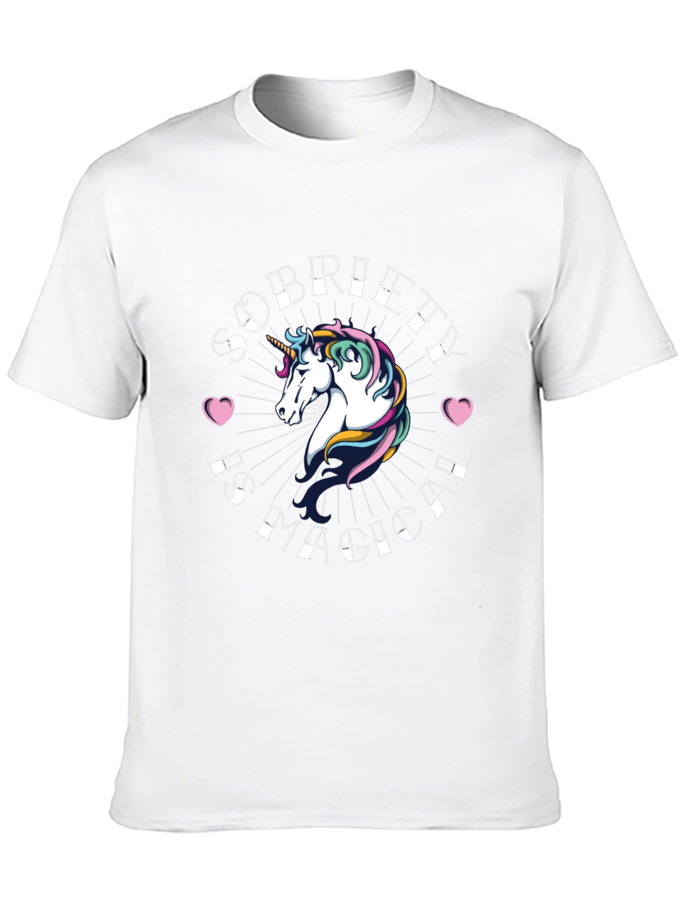 Black Sobriety Is Magical Unicorn T-Shirt - Black view 10