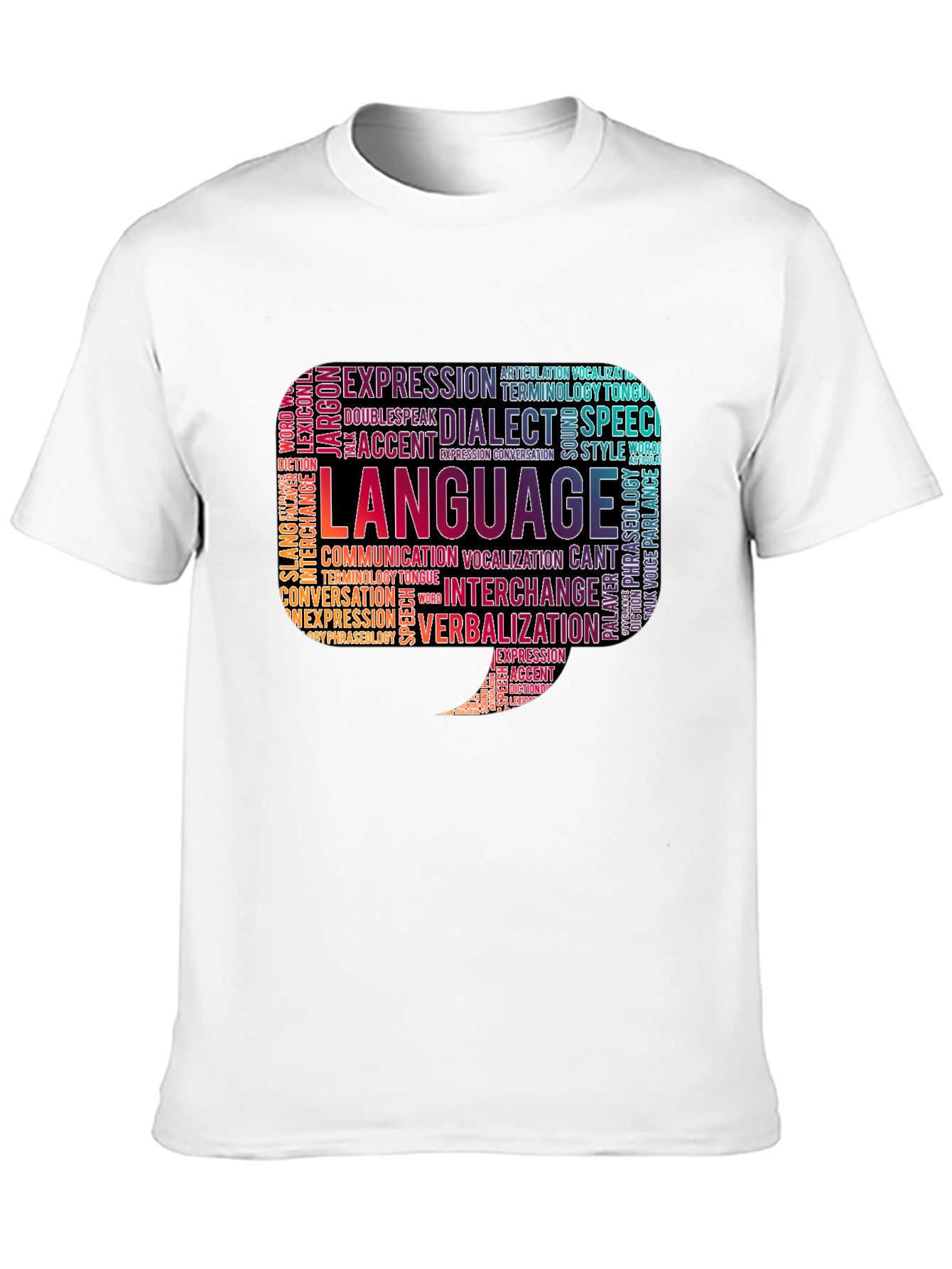Black Language Word Cloud Graphic Tee view 10