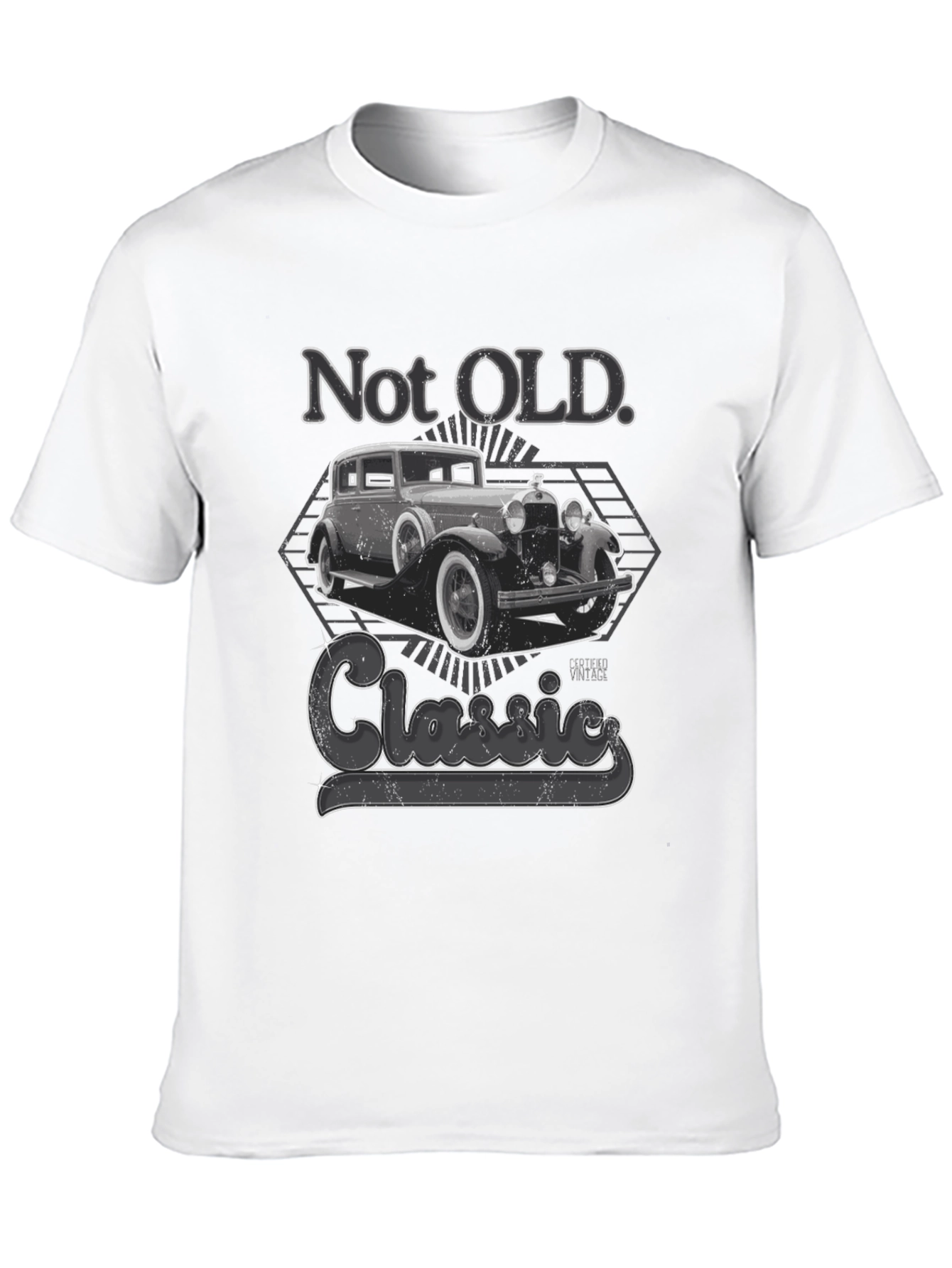 Black Not Old Classic Car T-Shirt view 10
