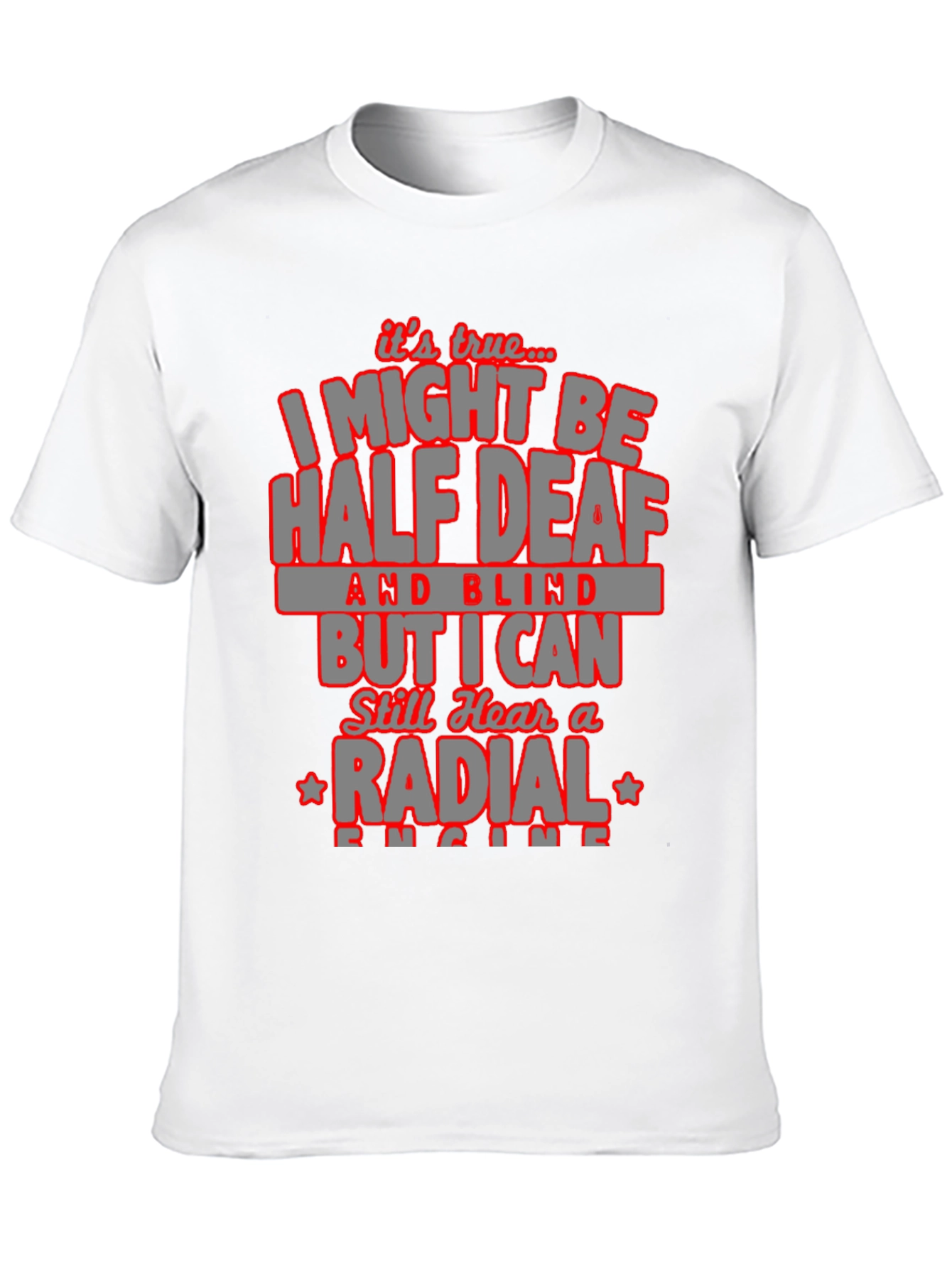 Black Half Deaf and Blind Radial Engine T-Shirt view 10