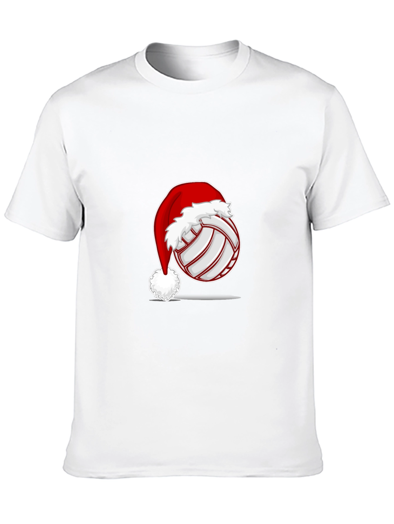 Black Volleyball Santa Hat Graphic Tee view 10