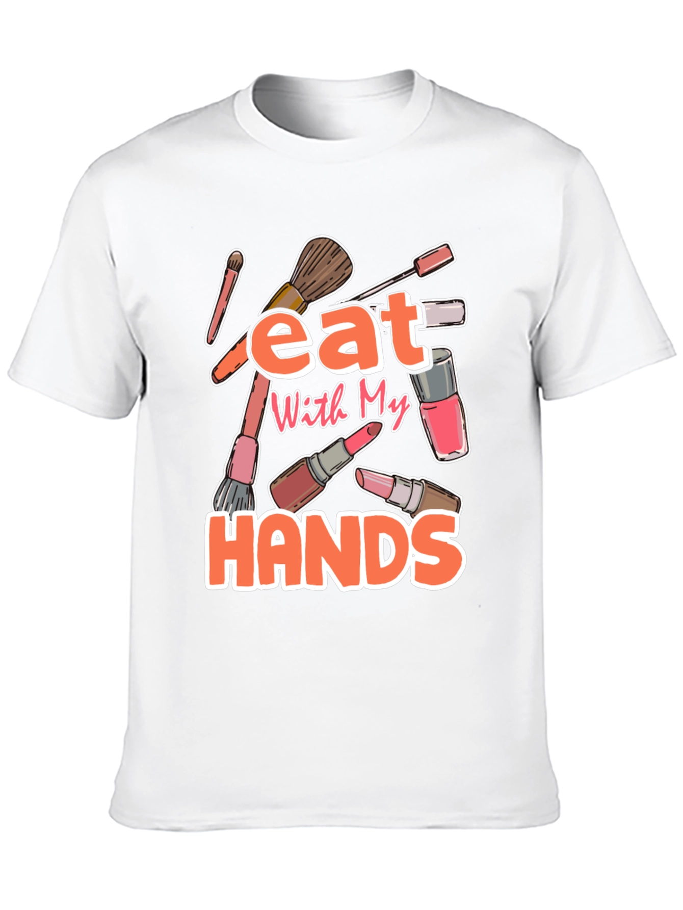 Black Eat With My Hands Makeup T-Shirt view 10