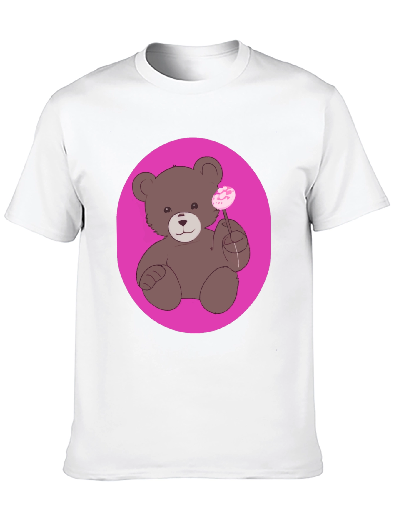 Black Cute Teddy Bear Lollipop Graphic Tee - Unisex view 10
