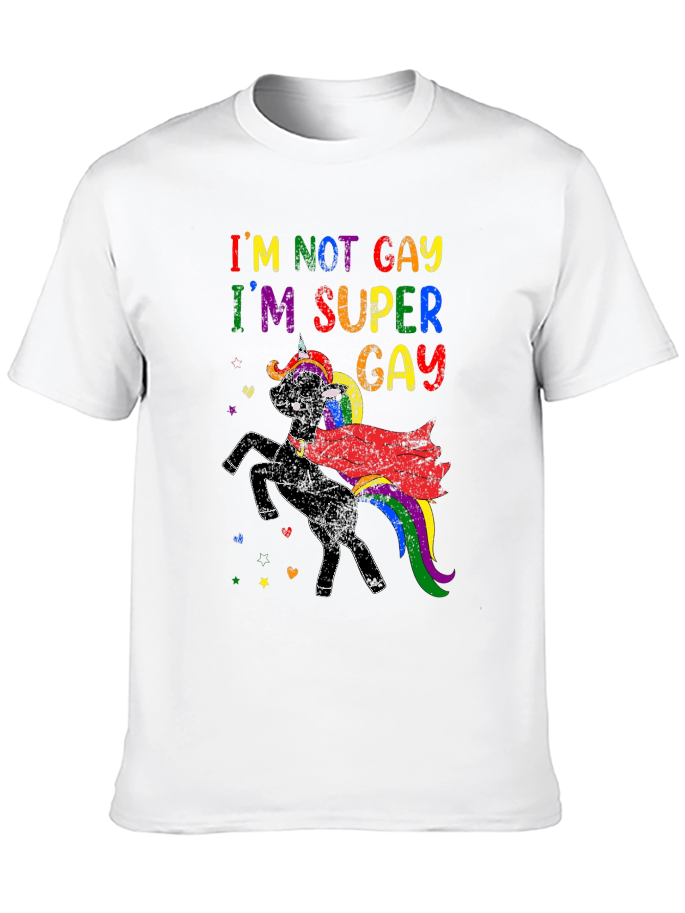 Black I'm Super Gay Unicorn T-Shirt view 10