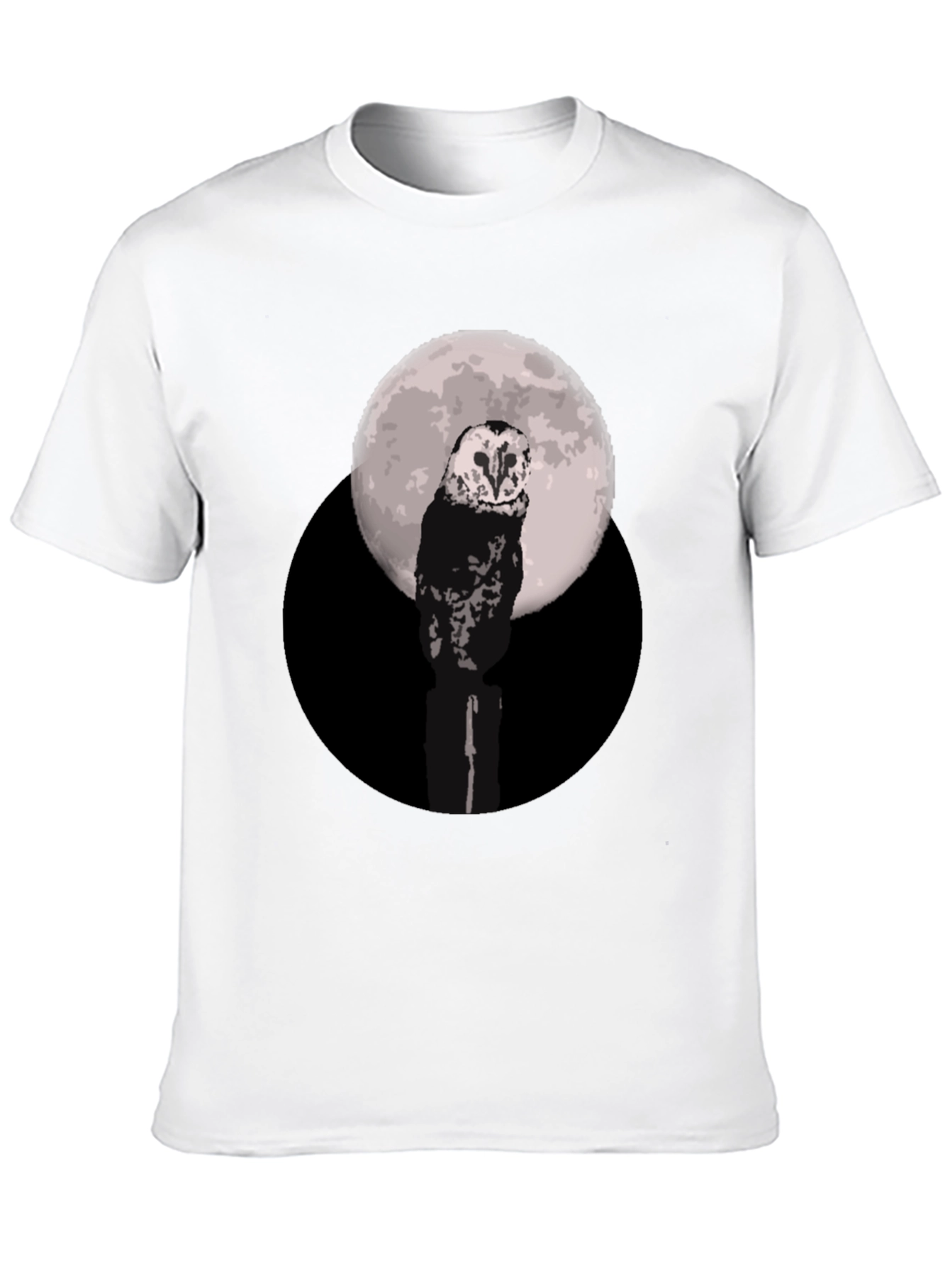 Black Owl Moon Graphic Tee - Black Cotton Blend view 10