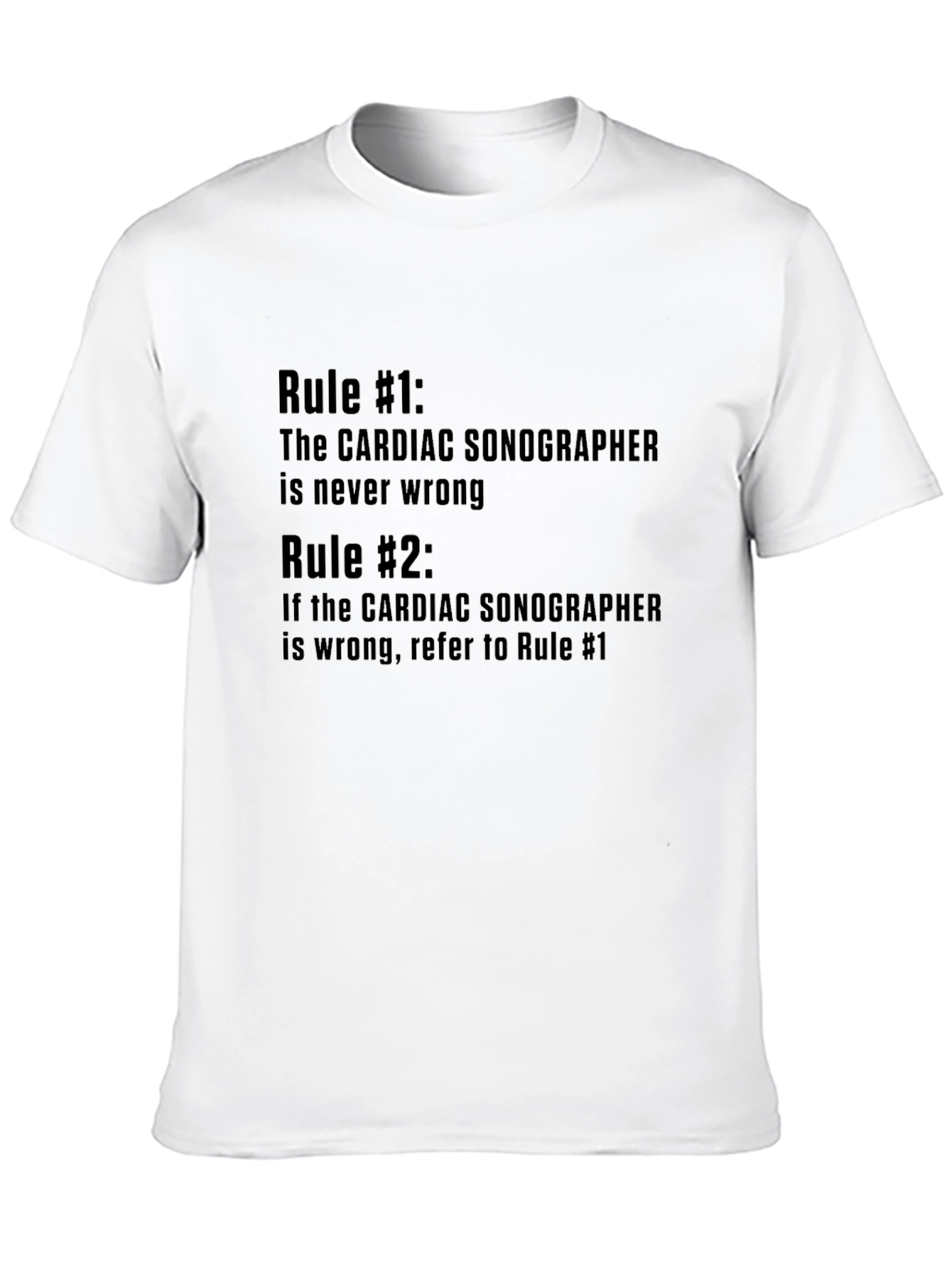 Black Cardiac Sonographer Rules Black T-Shirt view 10