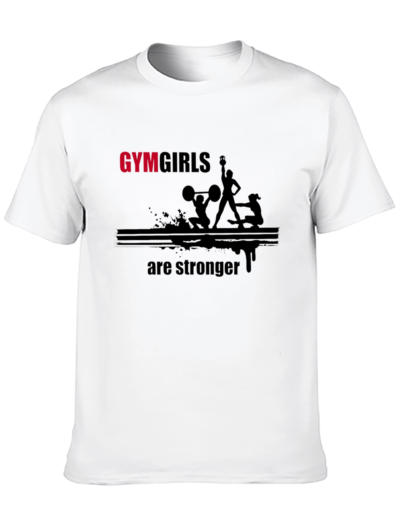 Black Gym Girls are Stronger T-Shirt - Black view 10