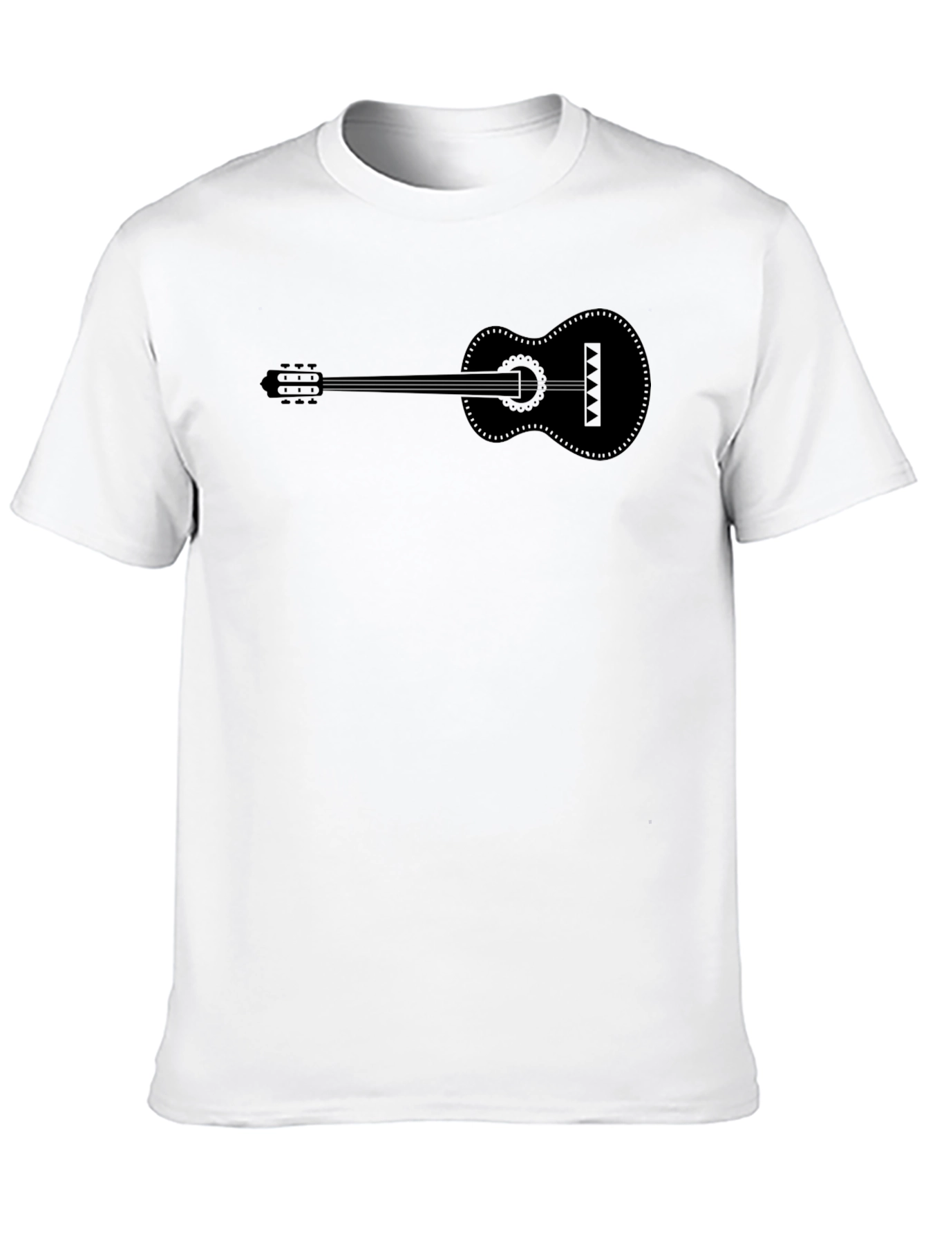 Black Guitar Graphic Tee - Black Cotton T-Shirt view 10