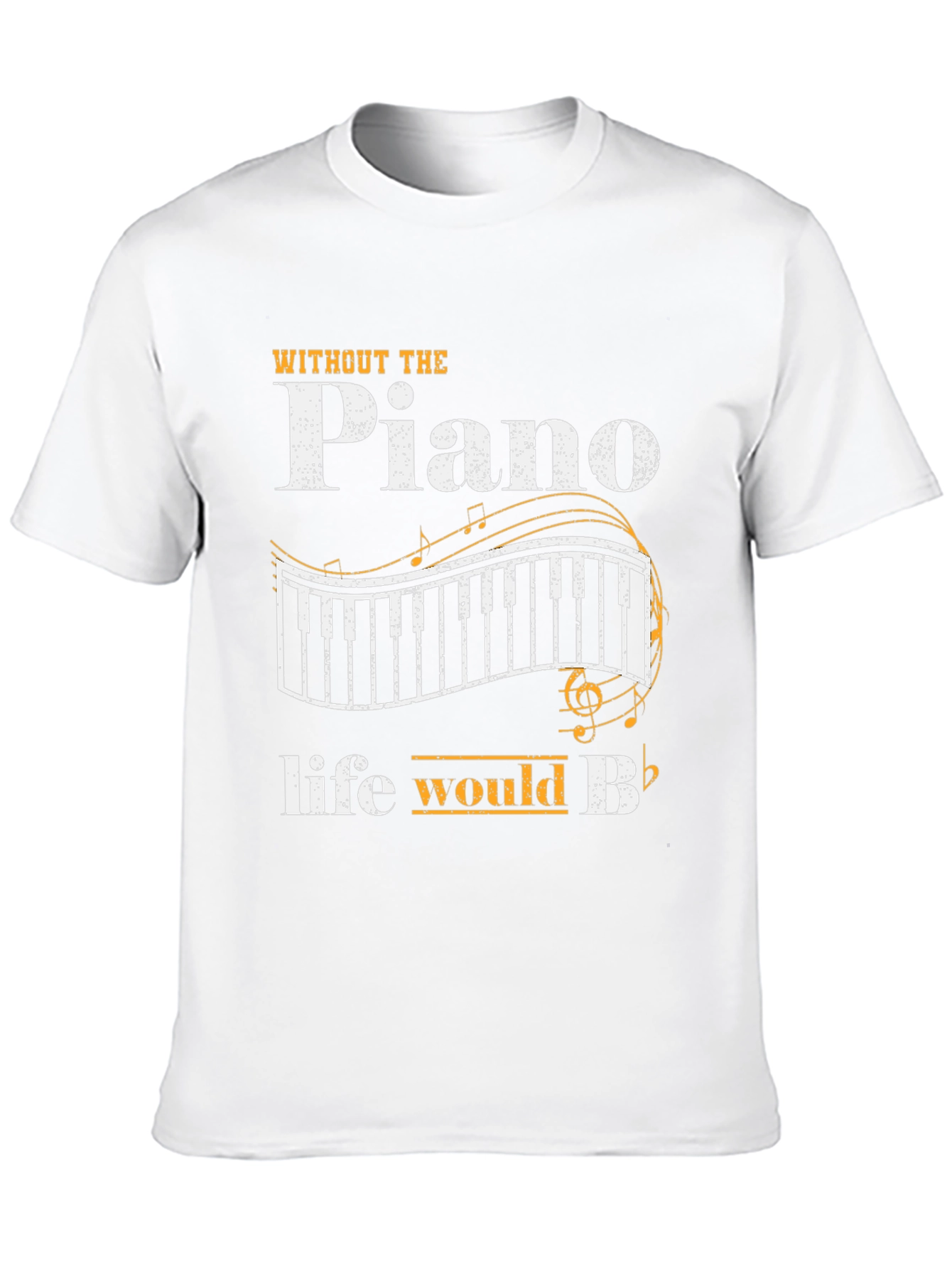 Black Piano Music Lover Black T-Shirt - Life Would Be Flat! view 10