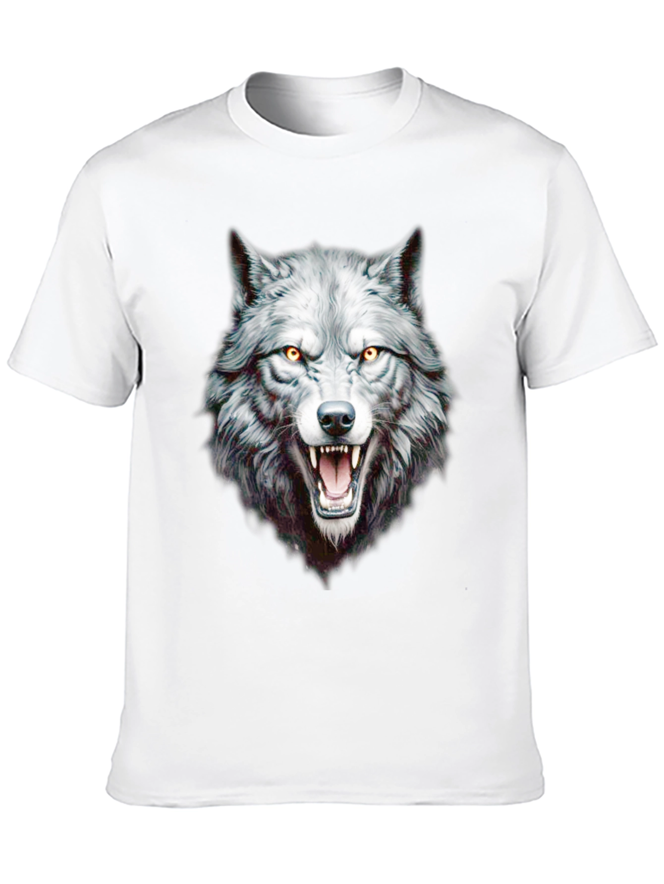 Black Wolf Graphic Print Crew Neck Black T-Shirt view 10
