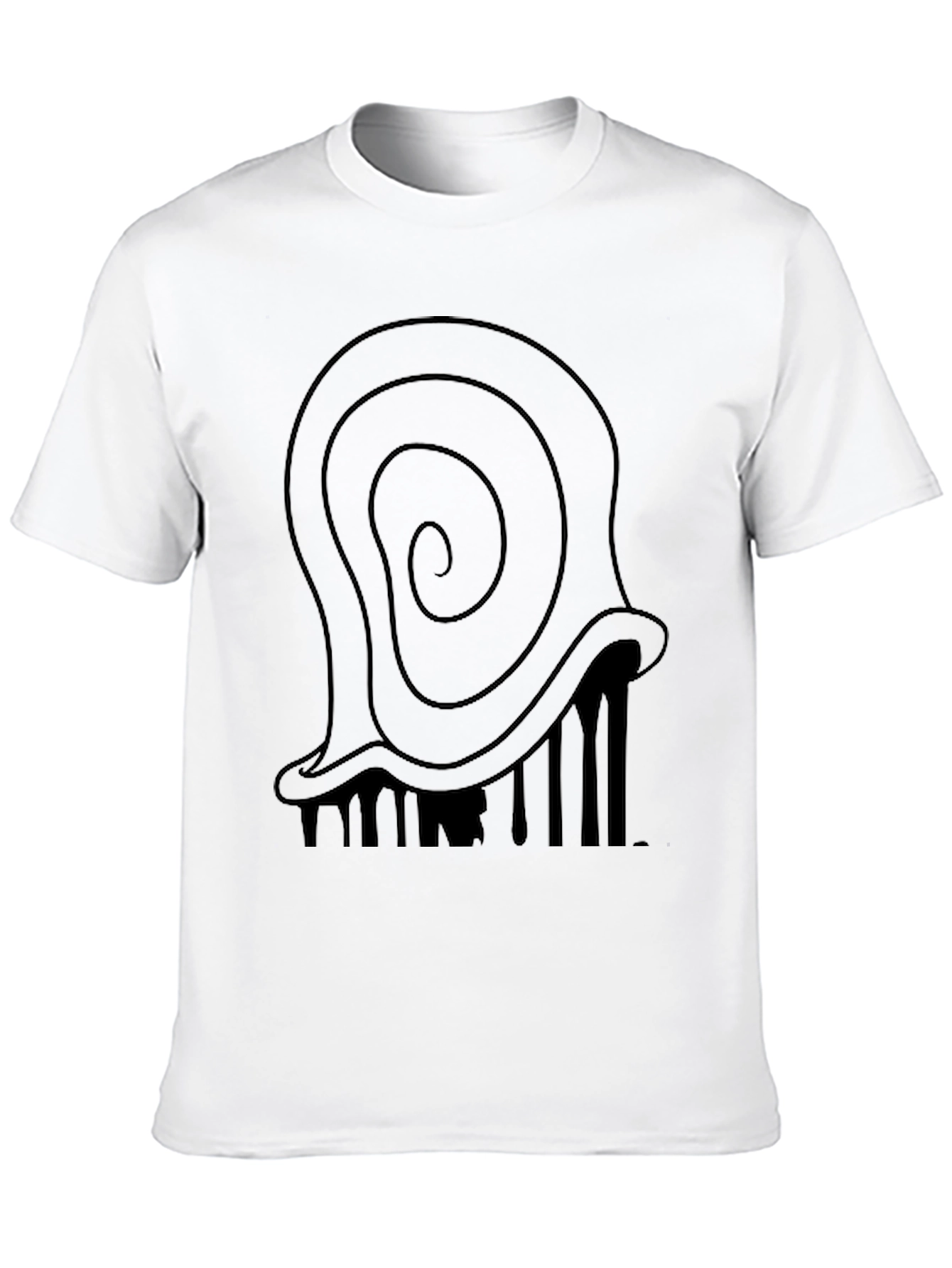 Black Abstract Swirl Graphic Tee - Men's Black T-Shirt view 10