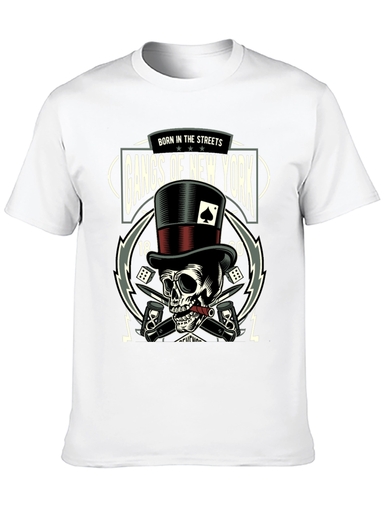 Black Gangs of New York Skull Graphic T-Shirt view 10