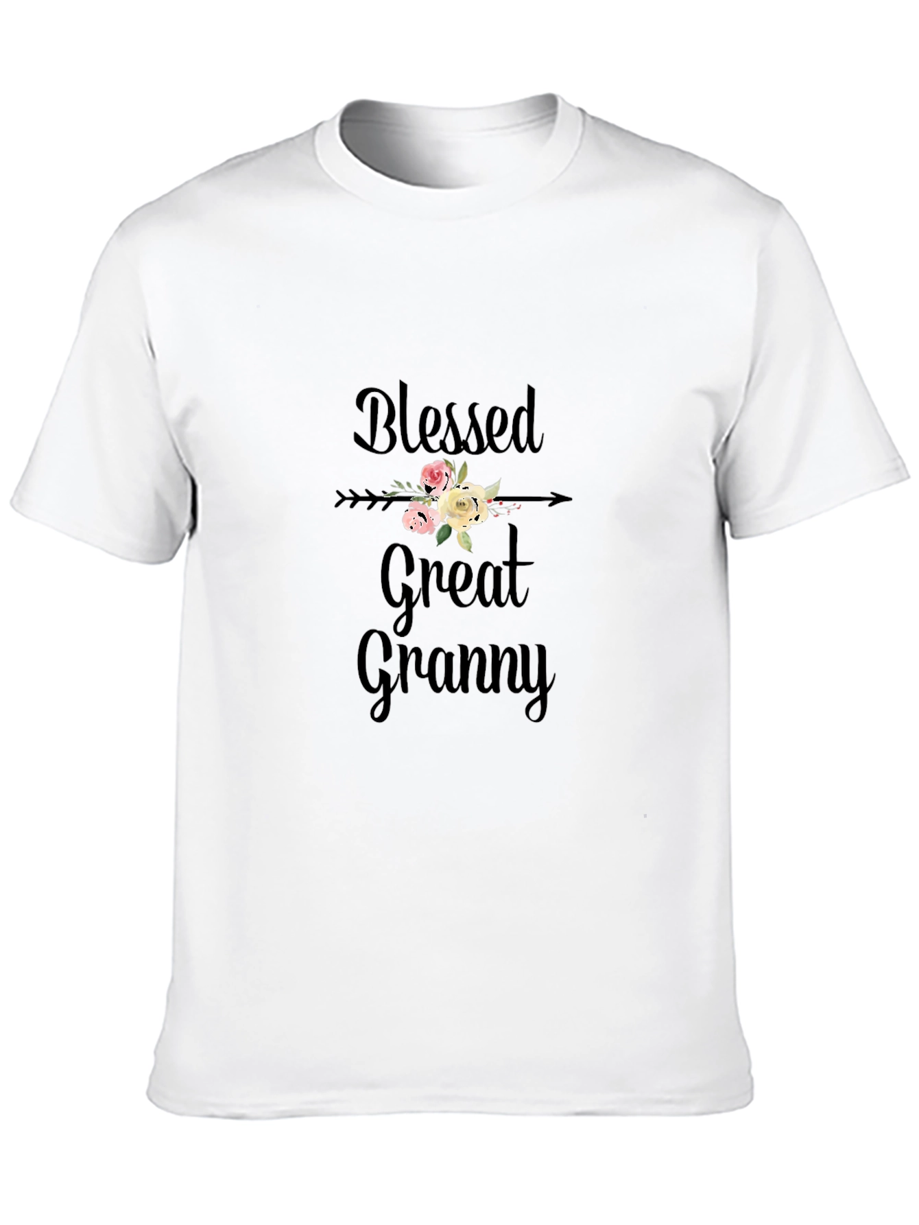 Black Blessed Great Granny T-Shirt - Floral Arrow Design view 10