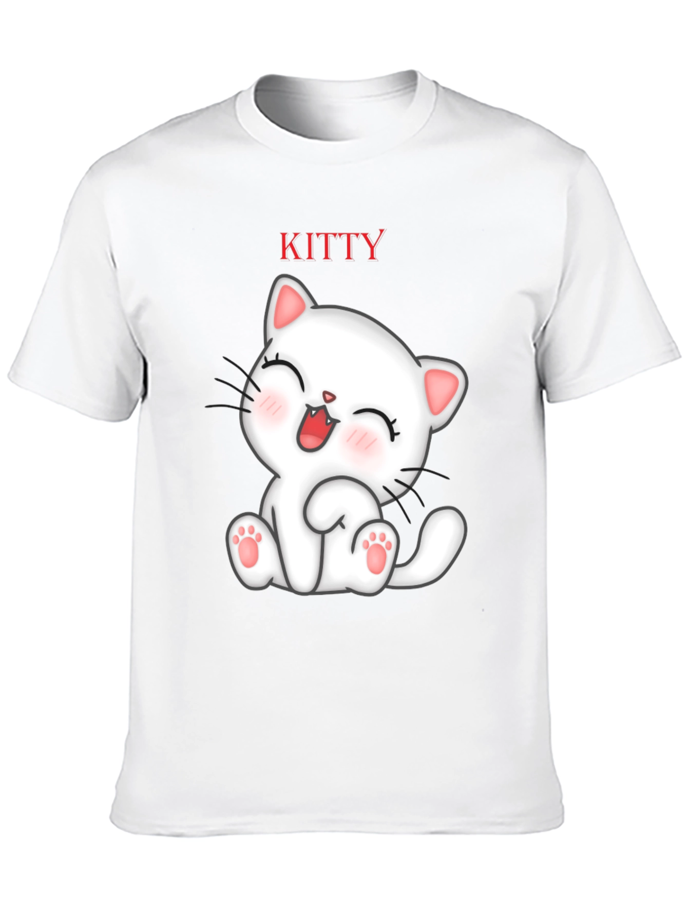 Black Kitty Cat Graphic Tee - Cute Cartoon Cat T-Shirt view 10