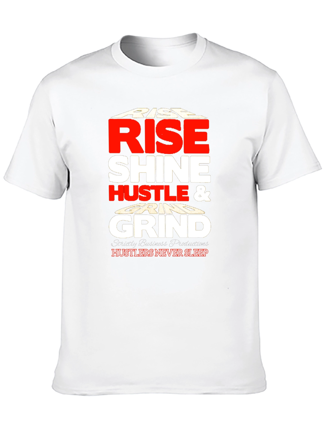 Black Rise Shine Hustle Grind Black Graphic Tee view 10