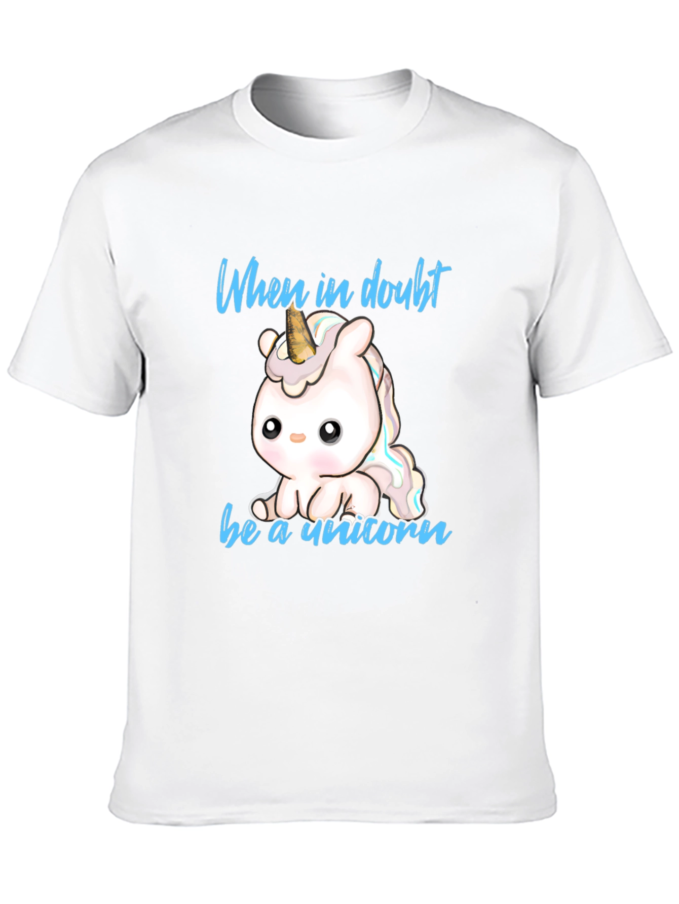 Black Cute Unicorn T-Shirt - When in Doubt Be a Unicorn view 10