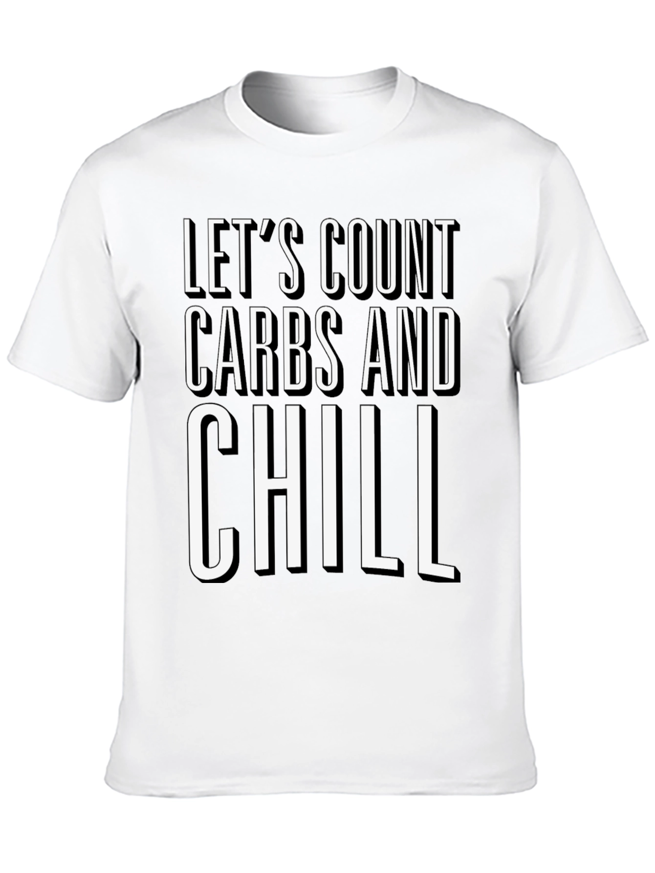 Black Let's Count Carbs and Chill Black Graphic T-Shirt view 10