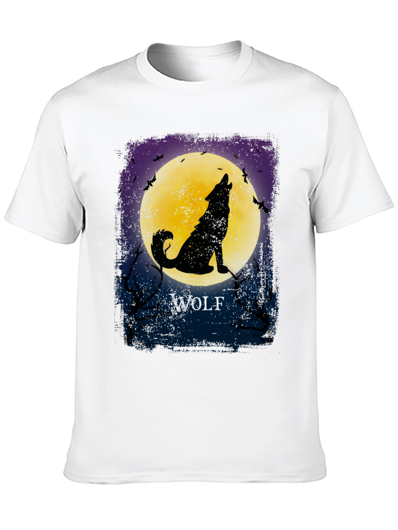 Black Wolf Howling at Moon Graphic T-Shirt view 10