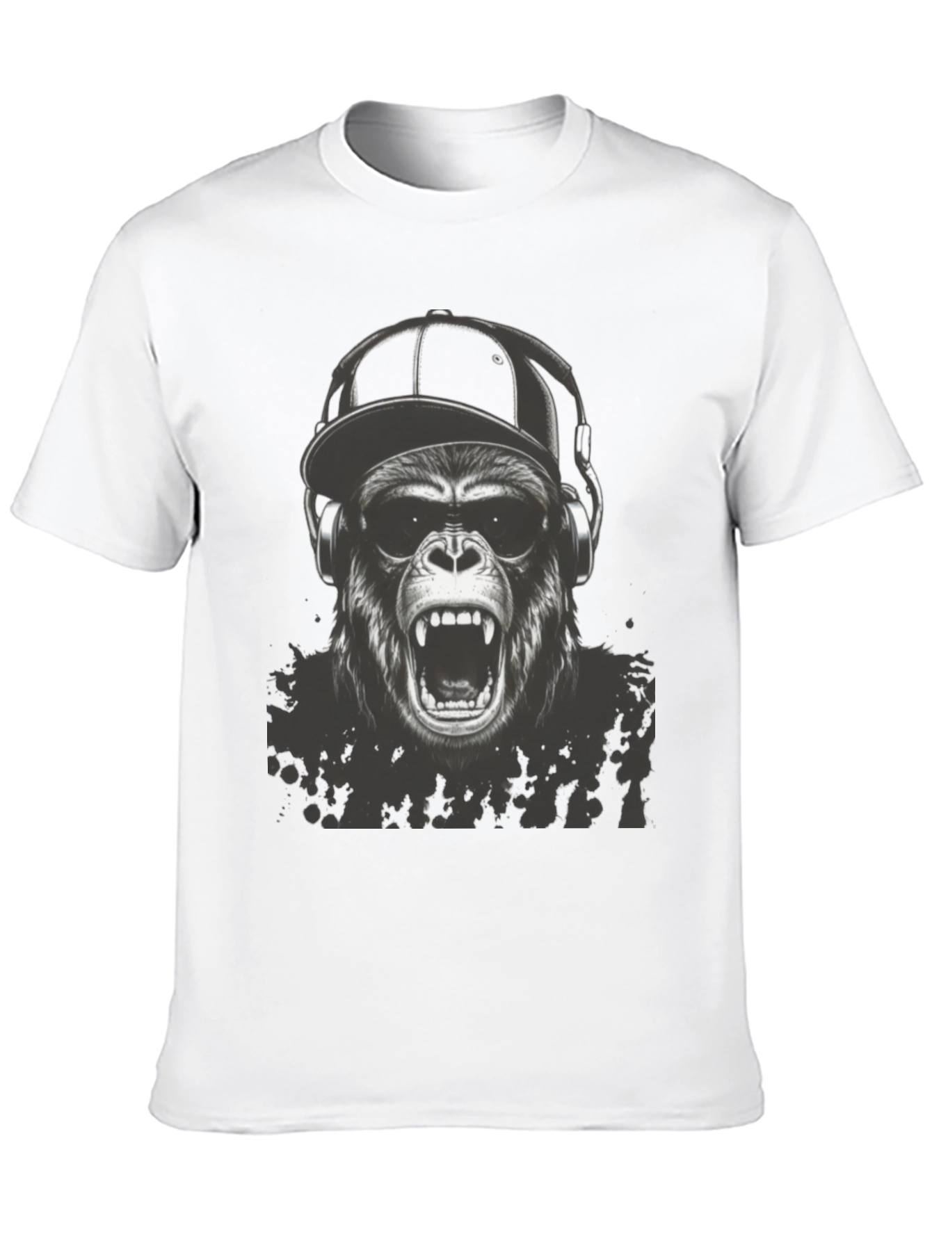 Black Cool Gorilla Graphic Tee view 10