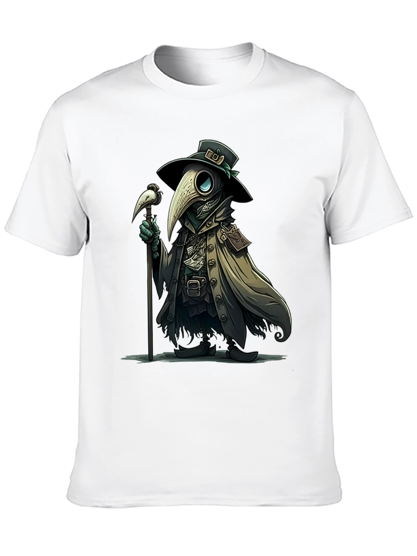Black Plague Doctor T-Shirt - Unique Graphic Tee view 10