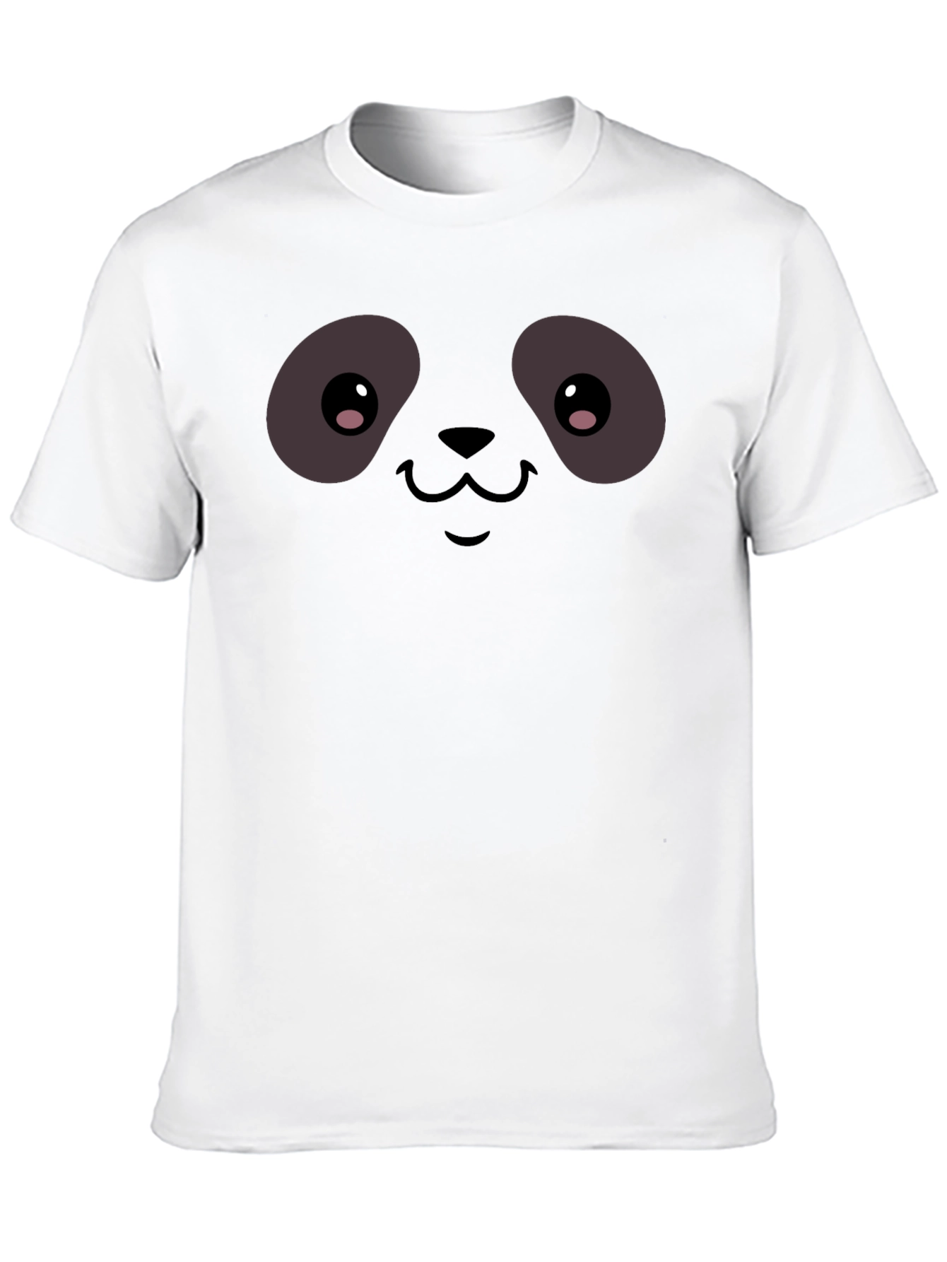 Black Cute Panda Face Graphic T-Shirt - Black view 10
