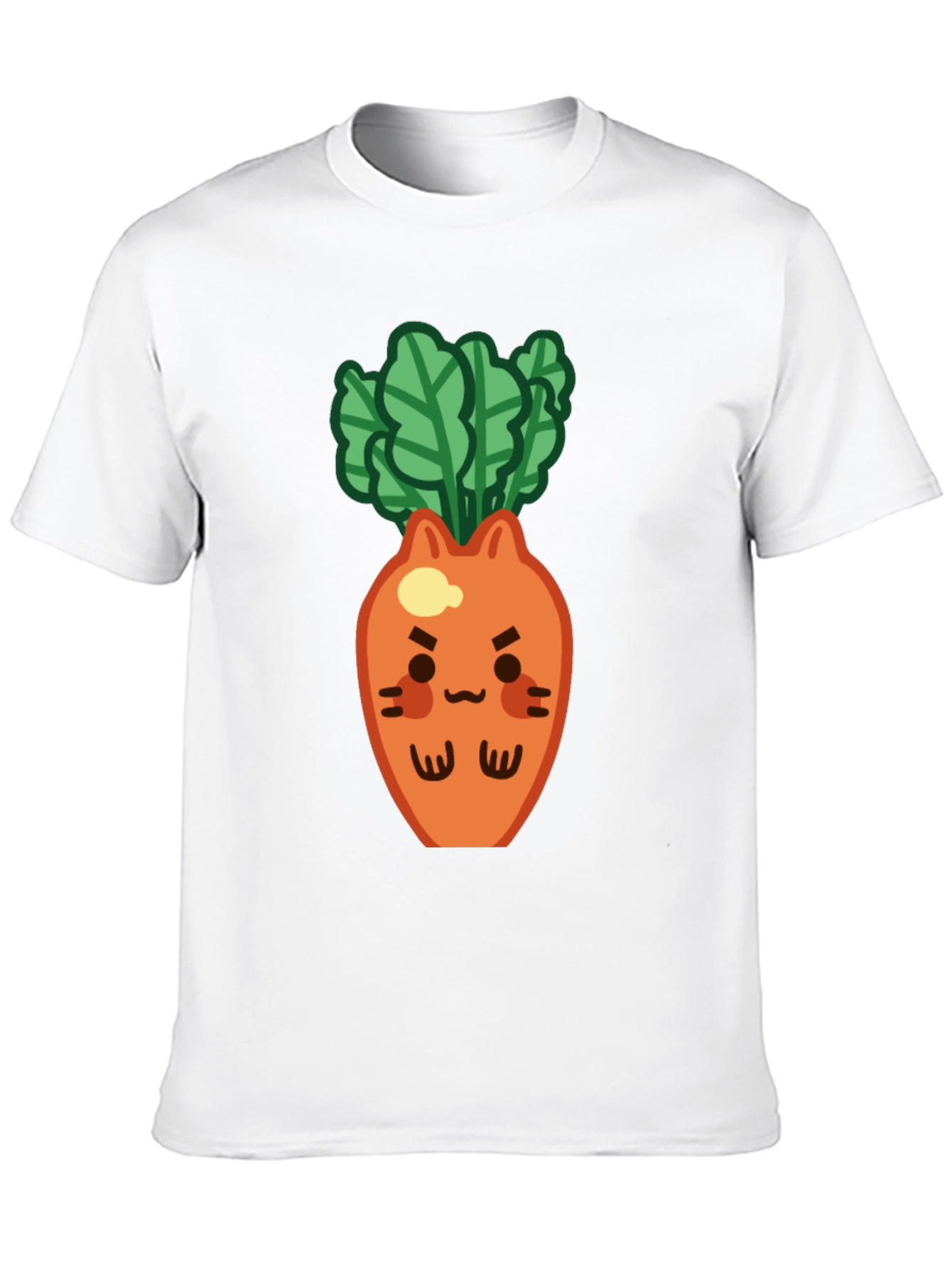 Black Cute Carrot Cat T-Shirt - Black, Unique Design view 10