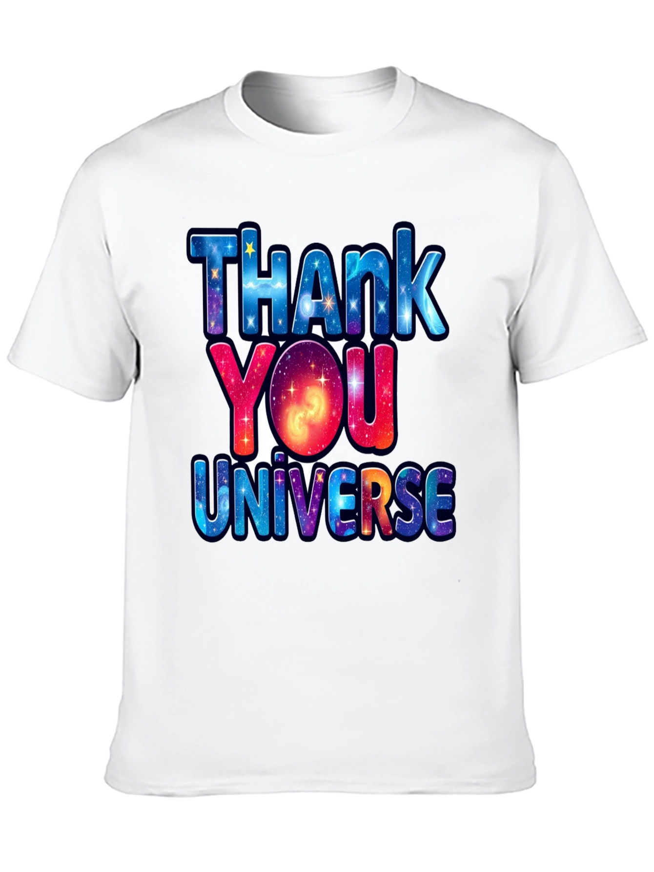 Black Thank You Universe Graphic T-Shirt view 10