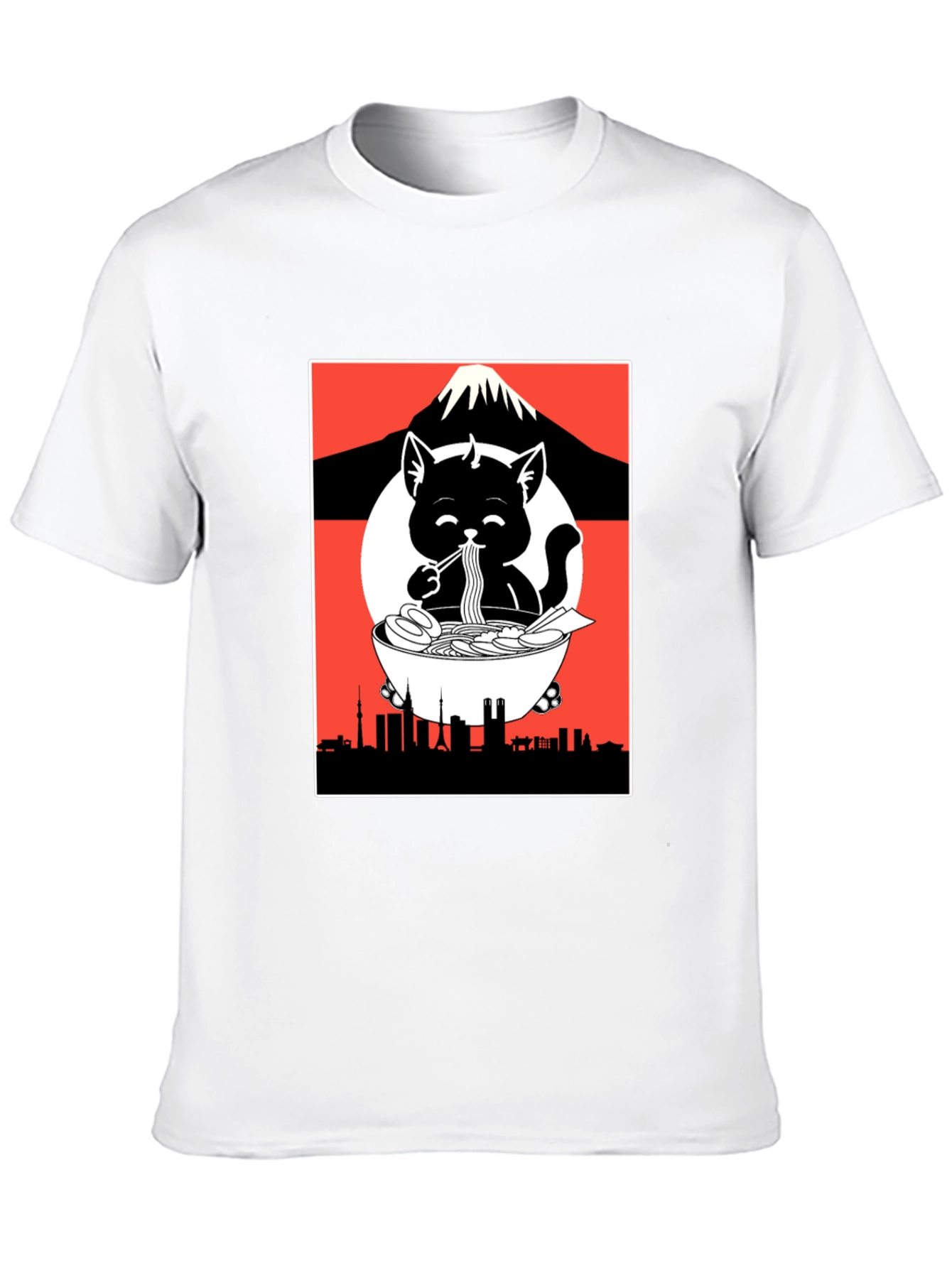 Black Ramen Cat Graphic Tee view 10