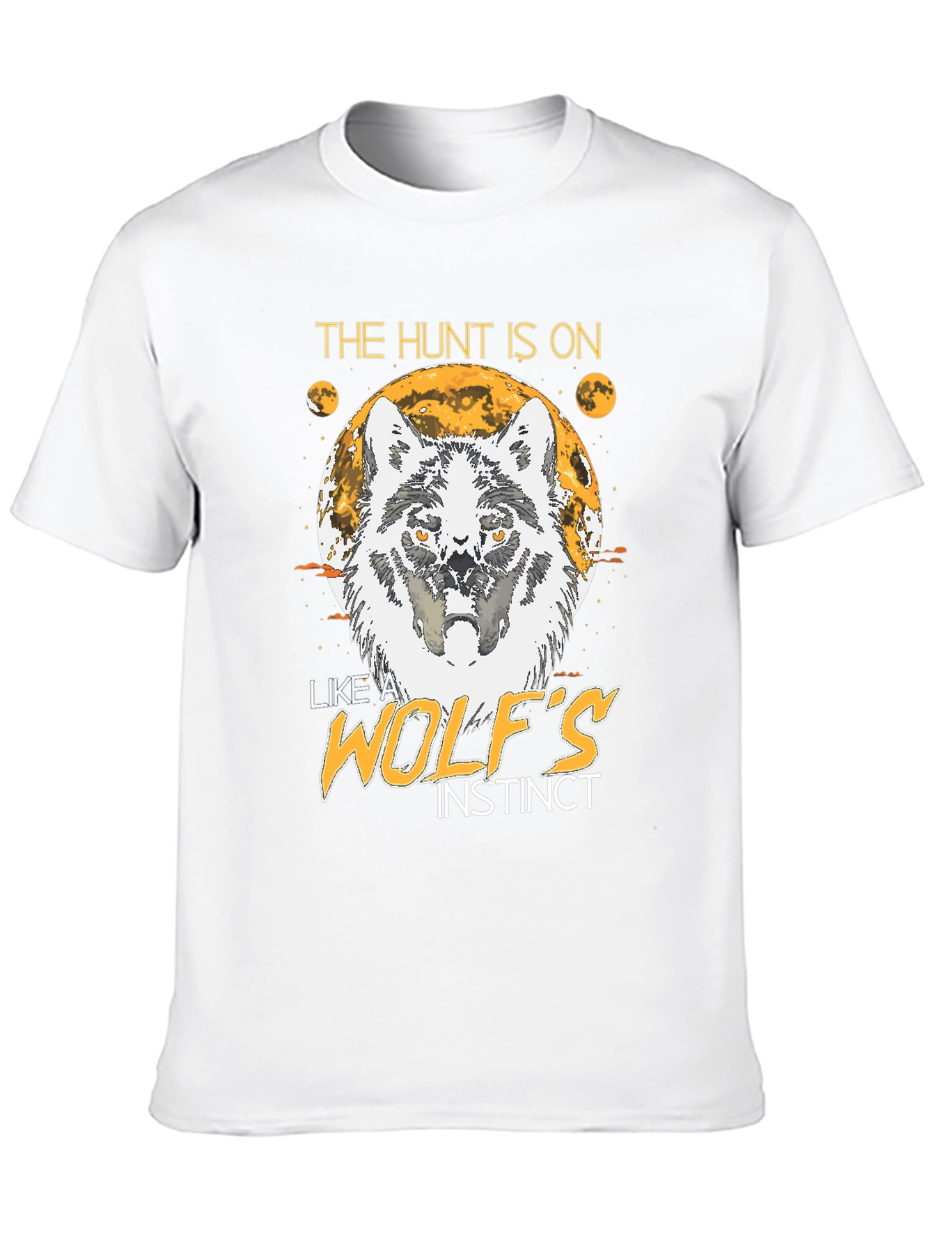 Black The Hunt Is On Wolf Instinct T-Shirt view 10
