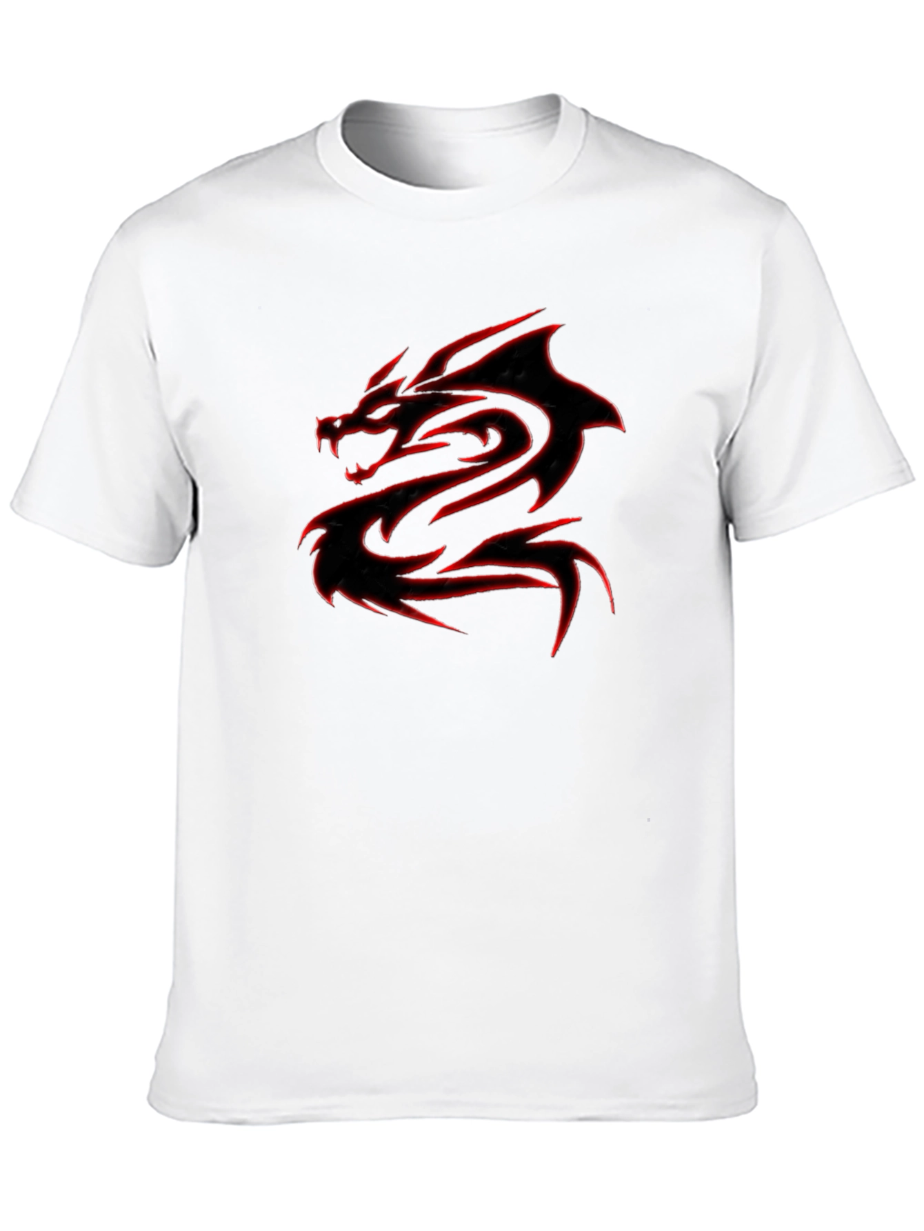 Black T-Shirt with Red Dragon Graphic - 10