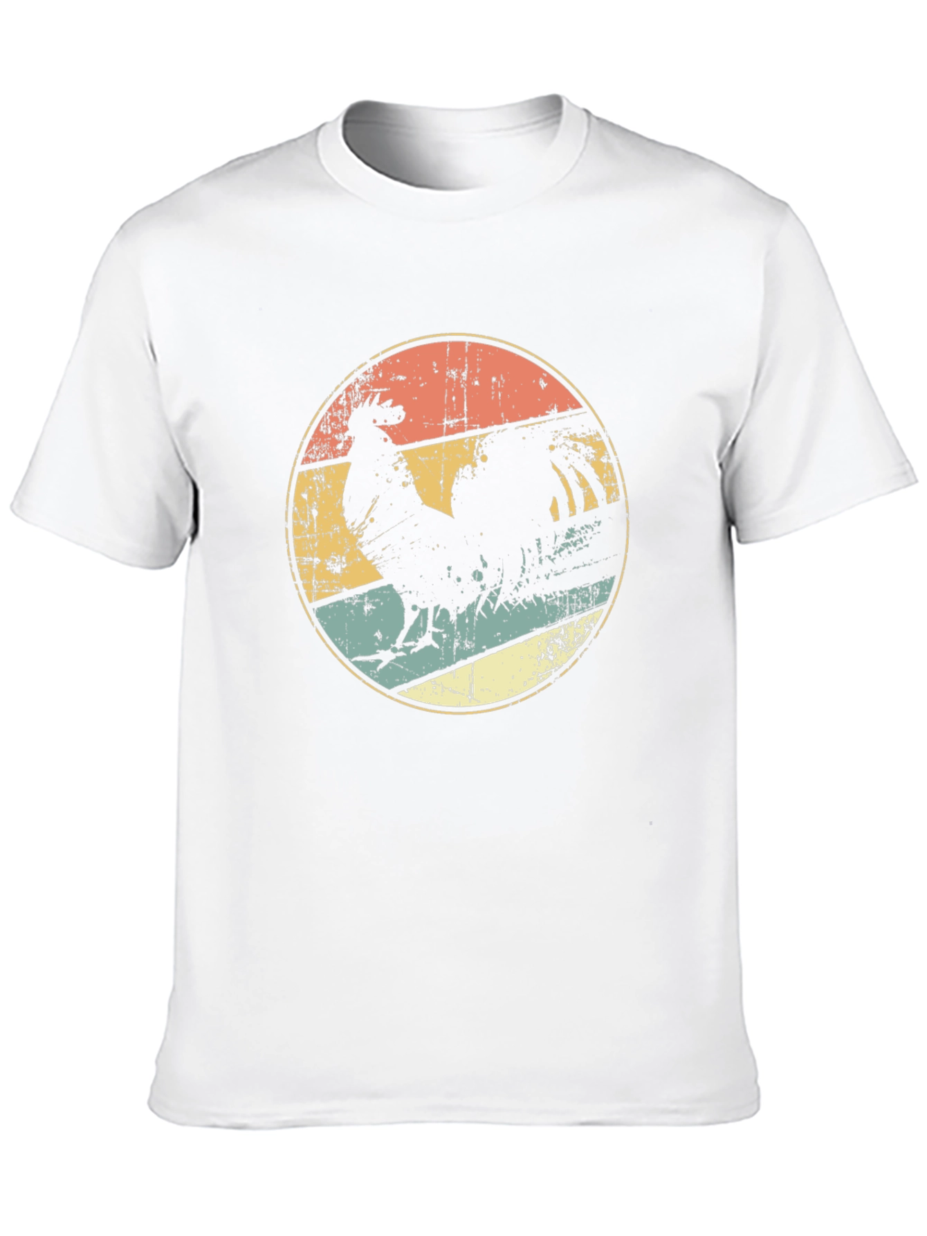 Black Retro Rooster Graphic Tee - Men's Vintage Style T-Shirt view 10