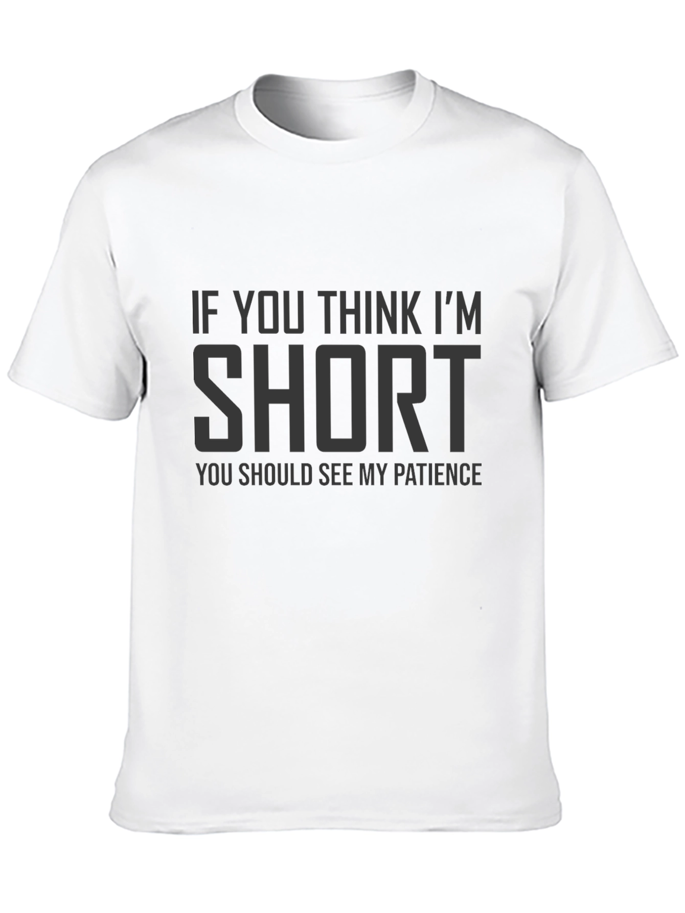Black Funny "Short Patience" Graphic Tee view 10