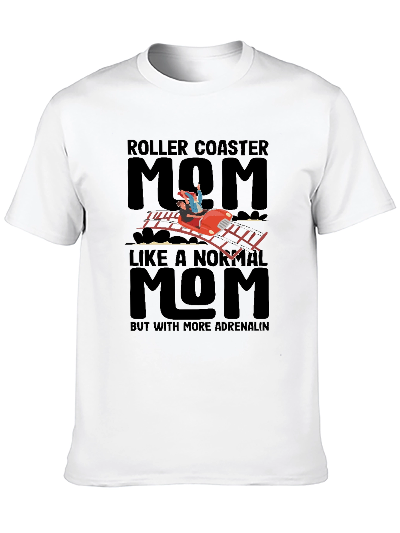 Black Roller Coaster Mom Graphic T-Shirt view 10
