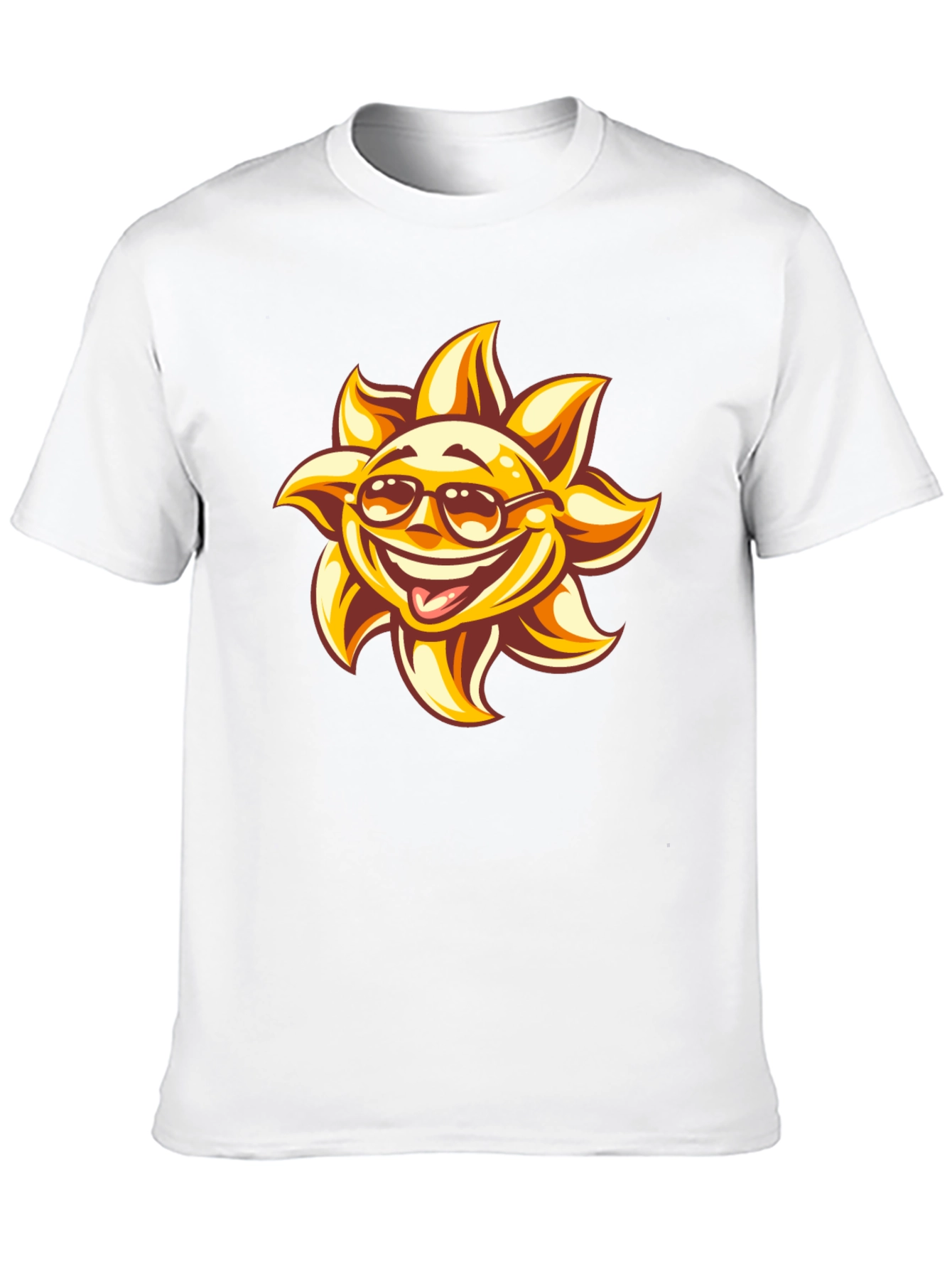 Black Smiling Sun Graphic Black T-Shirt view 10
