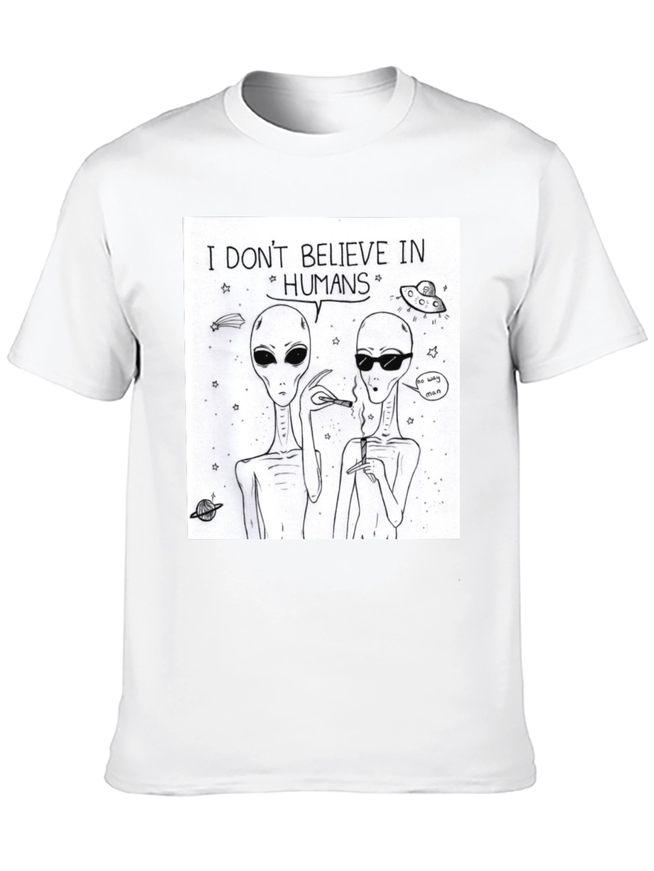 Black I Don't Believe In Humans Graphic Tee view 10