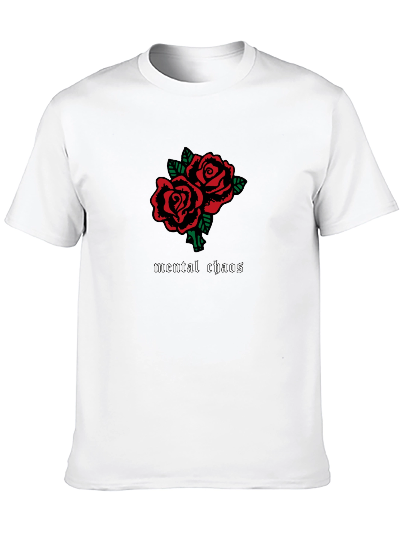 Black Mental Chaos Rose Graphic Black T-Shirt view 10