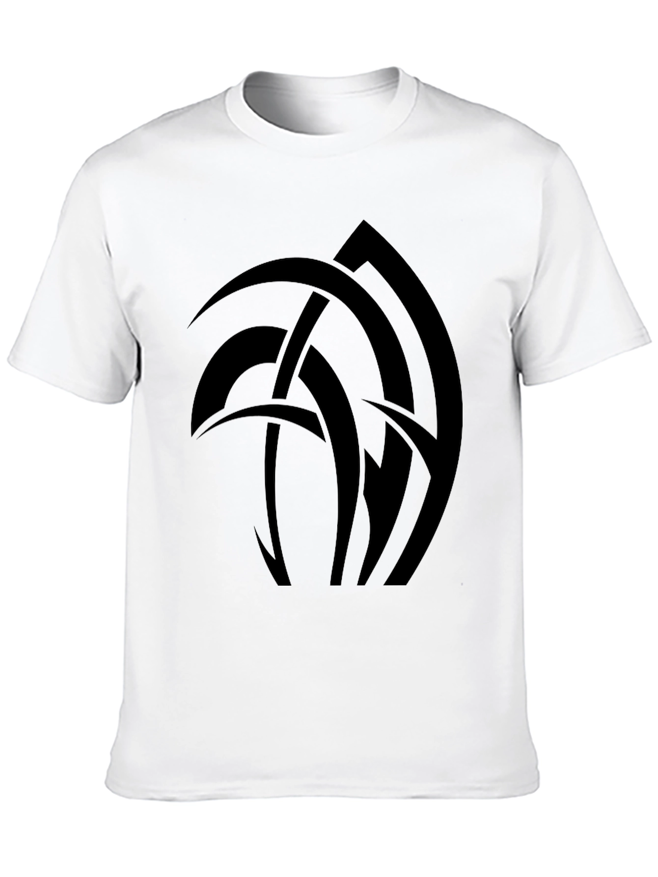 Black Abstract Graphic Tee - Black Cotton Blend T-Shirt view 10