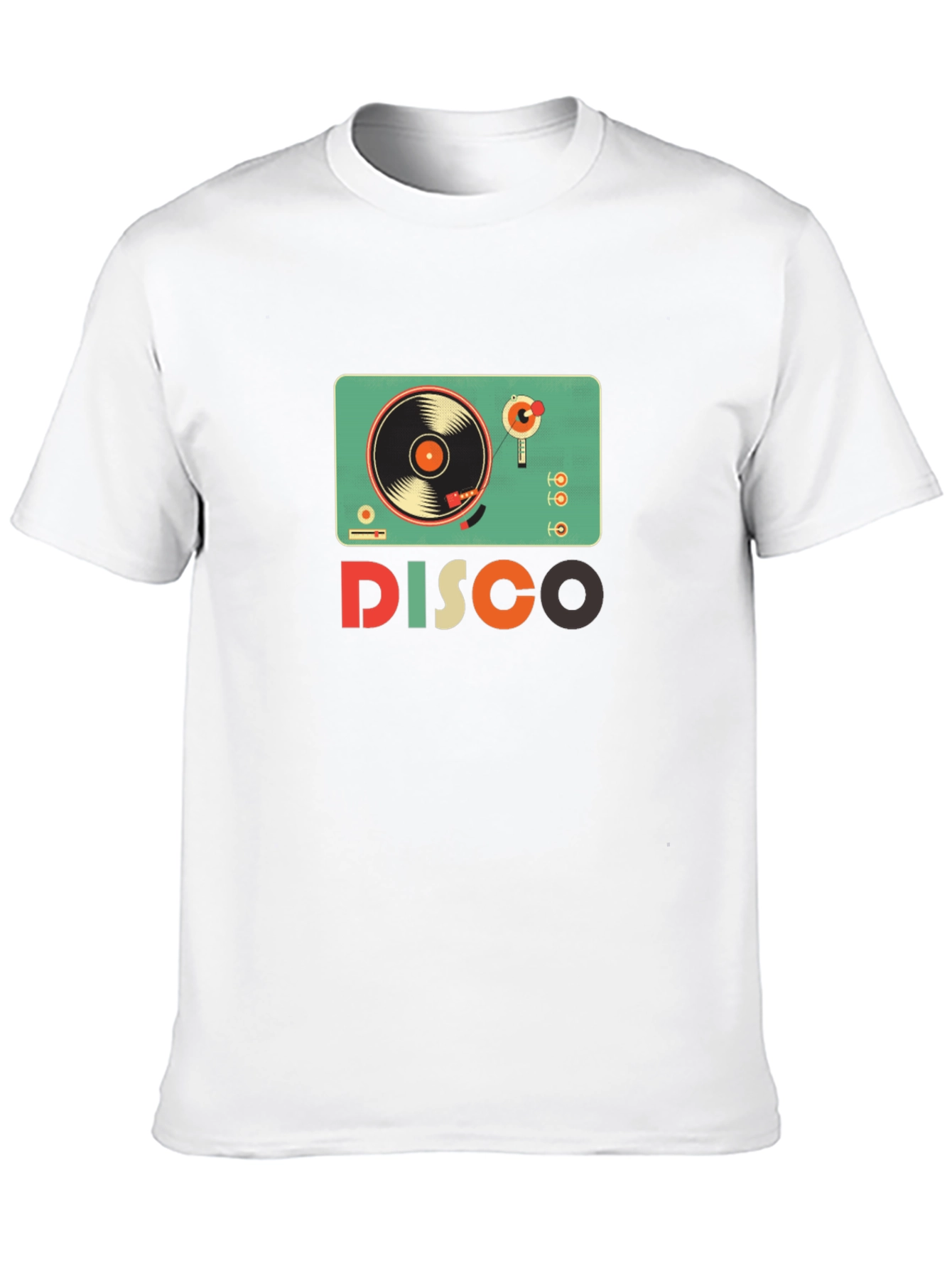 Black Retro Disco Turntable Graphic T-Shirt - Vintage Style view 10