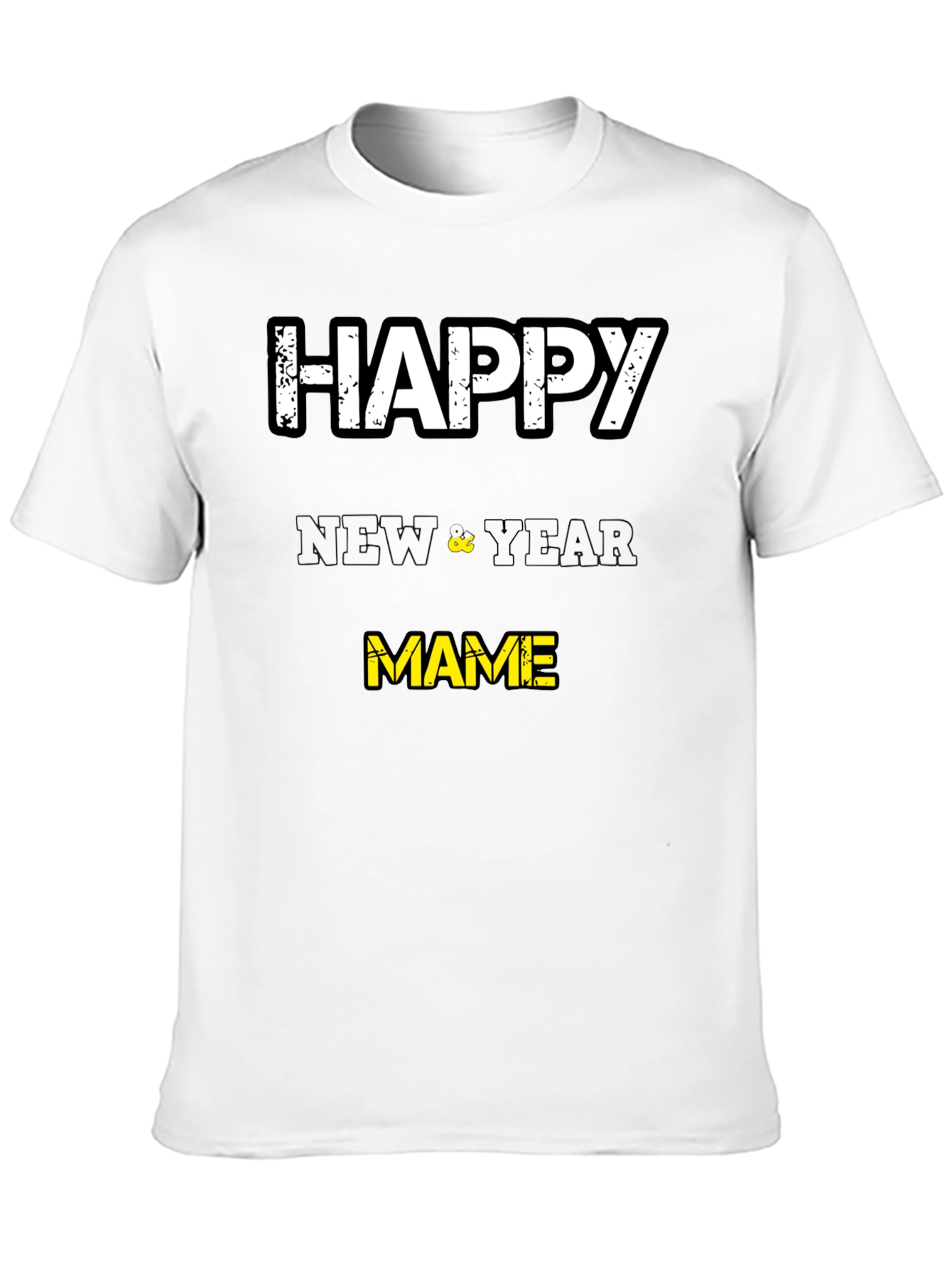 Black Happy New Year Mame T-Shirt - Black view 10