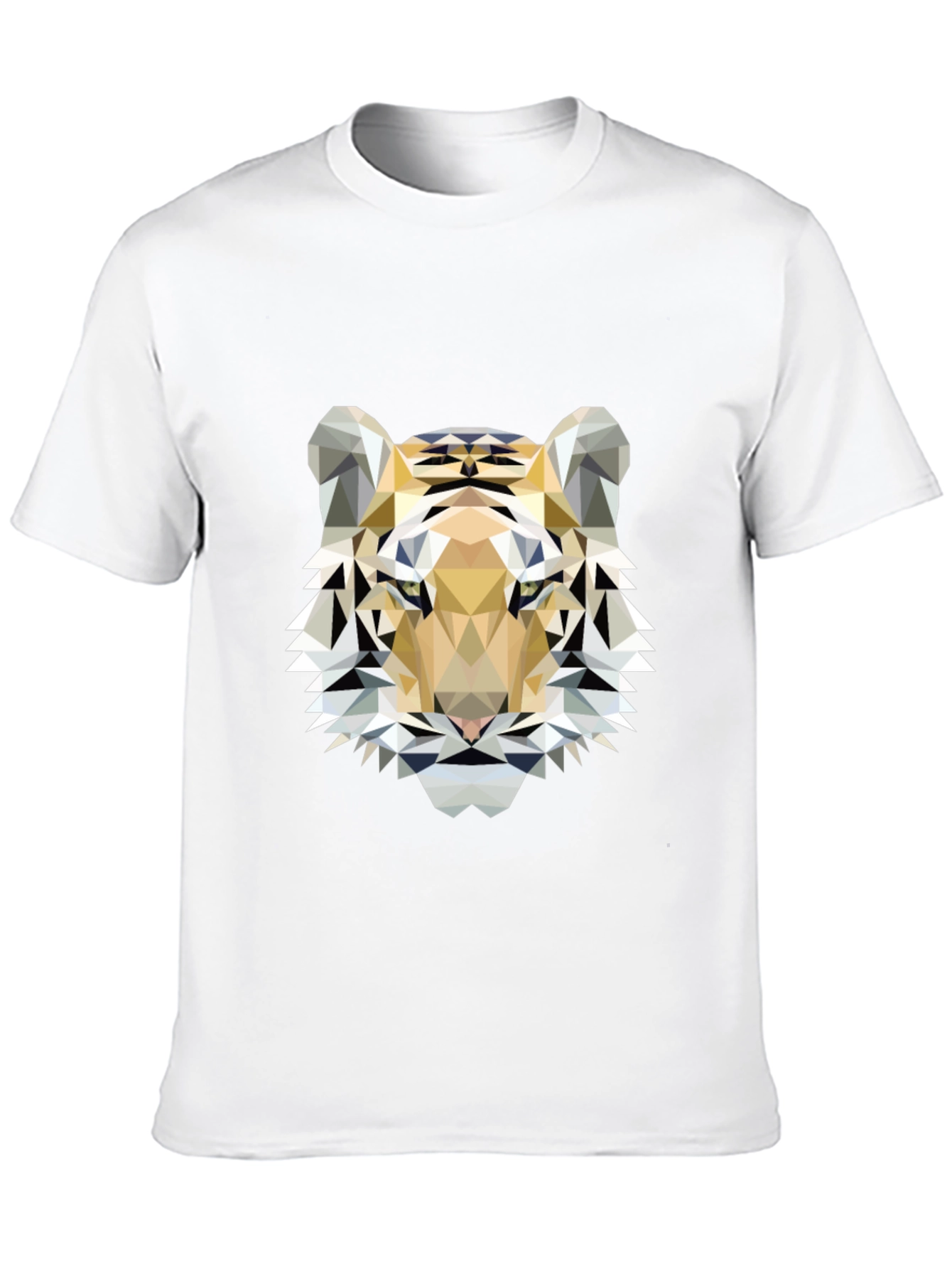 Black Geometric Tiger Print Black T-Shirt view 10