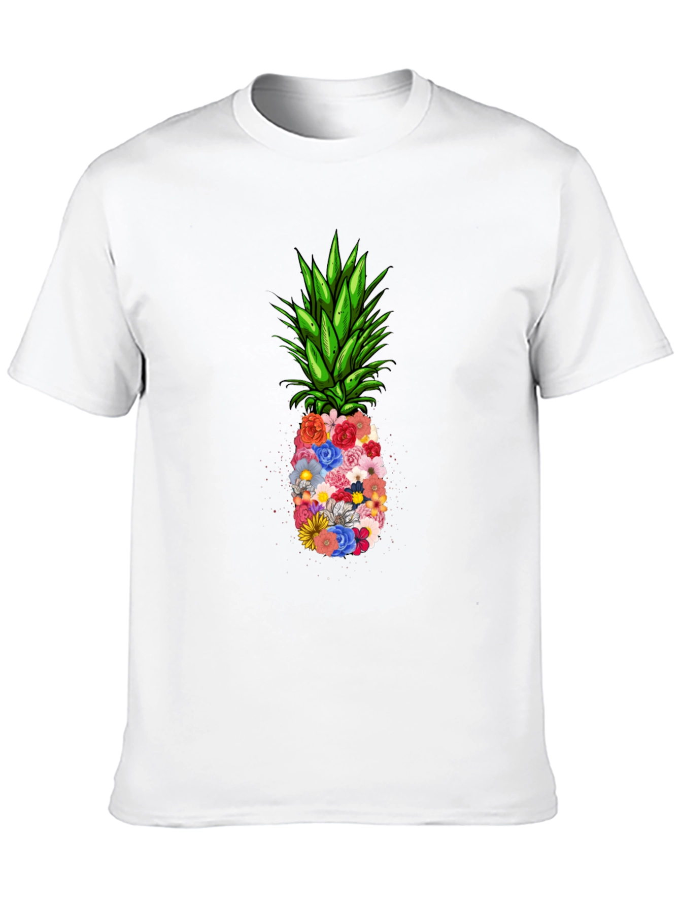 Black Floral Pineapple Graphic Tee - Black T-Shirt view 10